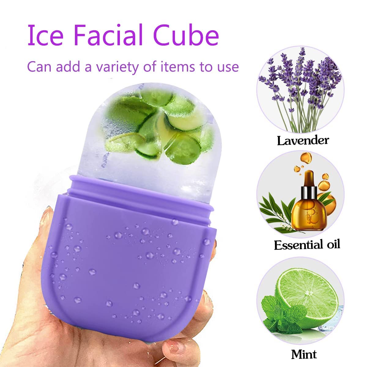 Luxansa Ice Roller for Face & Eyes - Upgraded Facial Massage Tool with Gua Sha Benefits | Cooling Skin Care Beauty Device for Puffiness, Dark Circles & Glowing Skin | Perfect for Morning Routine, Post-Workout Recovery & Spa Treatments