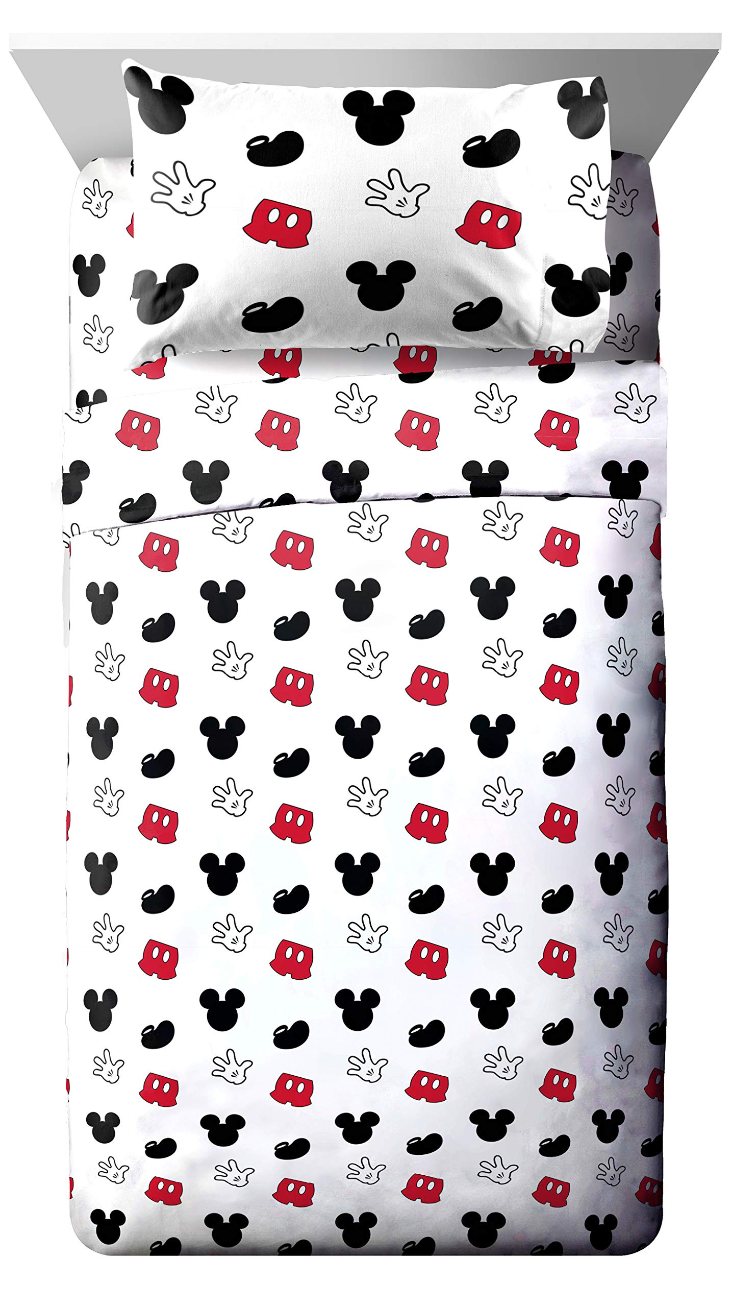Disney Mickey Mouse 5-Piece Full Bedding Set - Super Soft Fade Resistant Polyester Comforter & Sheet Set - Official Licensed Disney Product - Perfect for Kids' Rooms, Dorm Decor & Disney Themed Bedrooms