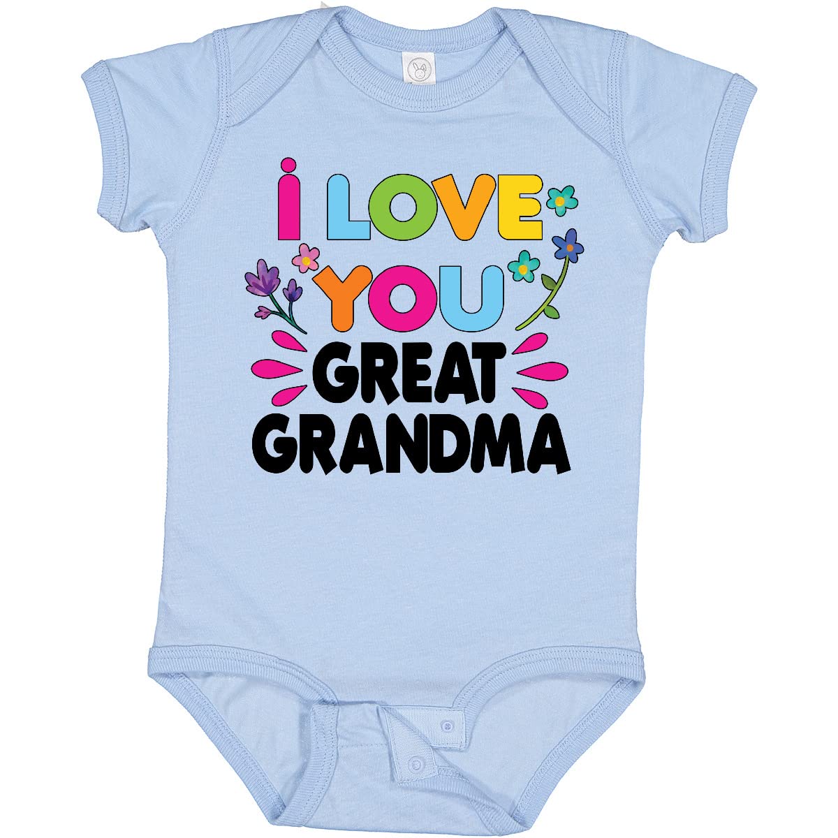 Inktastic I Love You Great Grandma Floral Baby Bodysuit - Cute Outfit for Grandparents Day, Family Photos & Special Occasions