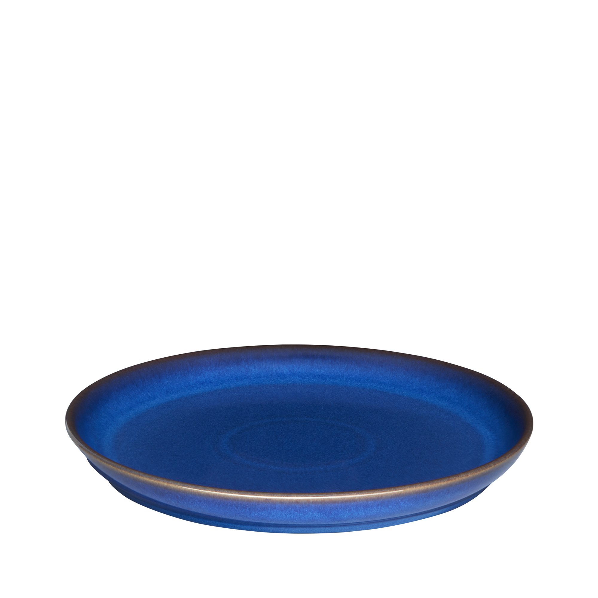 Denby Imperial Set of 4 Coupe Dinner Plates - Premium Cobalt Blue Ceramic Plates for Fine Dining, Dinner Parties & Special Occasions