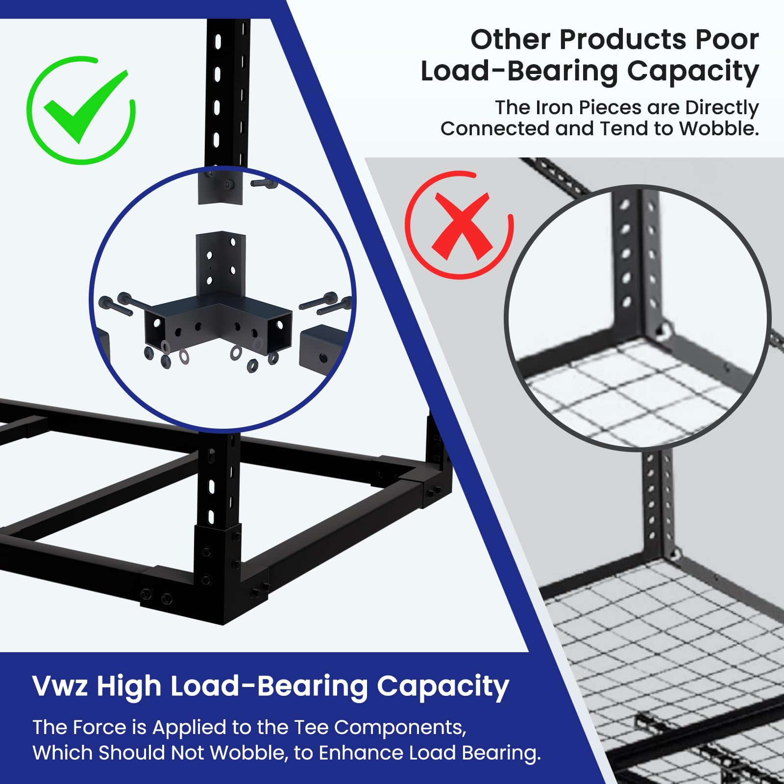 2×4' Heavy Duty Overhead Garage Storage Rack - Adjustable Ceiling Shelving System with 1100 lbs Capacity - Black (Bottomless) - Perfect for Organizing Tools, Sports Gear & Seasonal Items