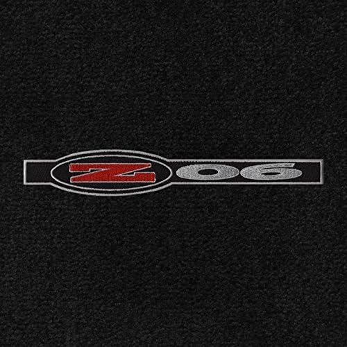 Lloyd Mats Classic Loop Black Front Floor Mats for Chevrolet Corvette C5 with Z06 Red-Silver Applique - Premium Car Floor Protection for Sports Cars & Luxury Vehicles