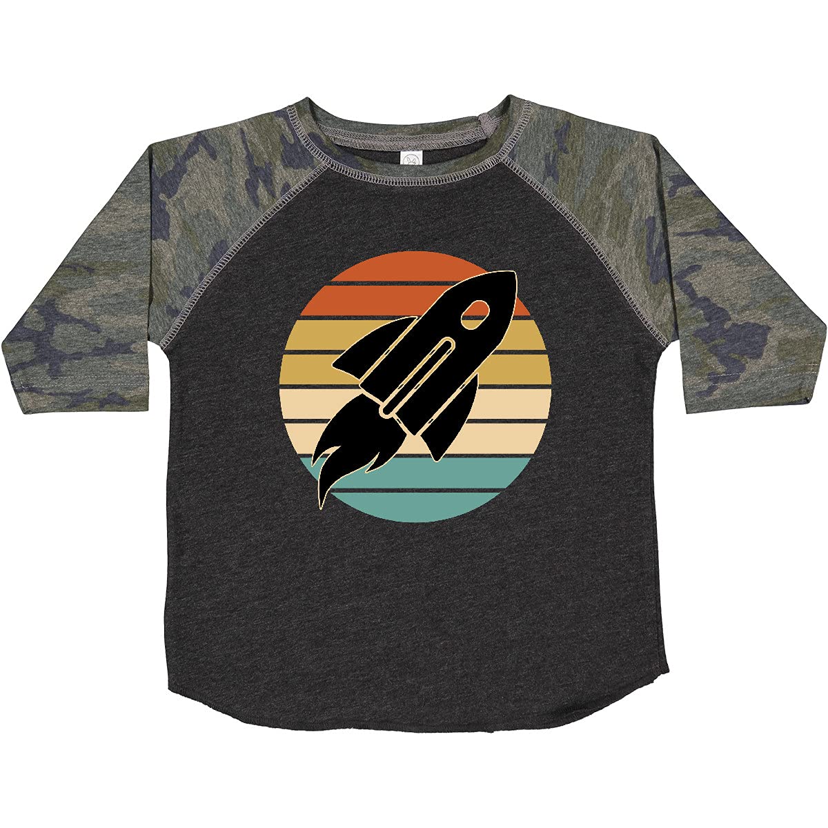 Inktastic Space Rocket Retro Sunset Toddler T-Shirt - Cute Astronaut Graphic Tee for Boys & Girls - Soft Cotton Kids Shirt for Playdates, Birthday Parties & Everyday Wear