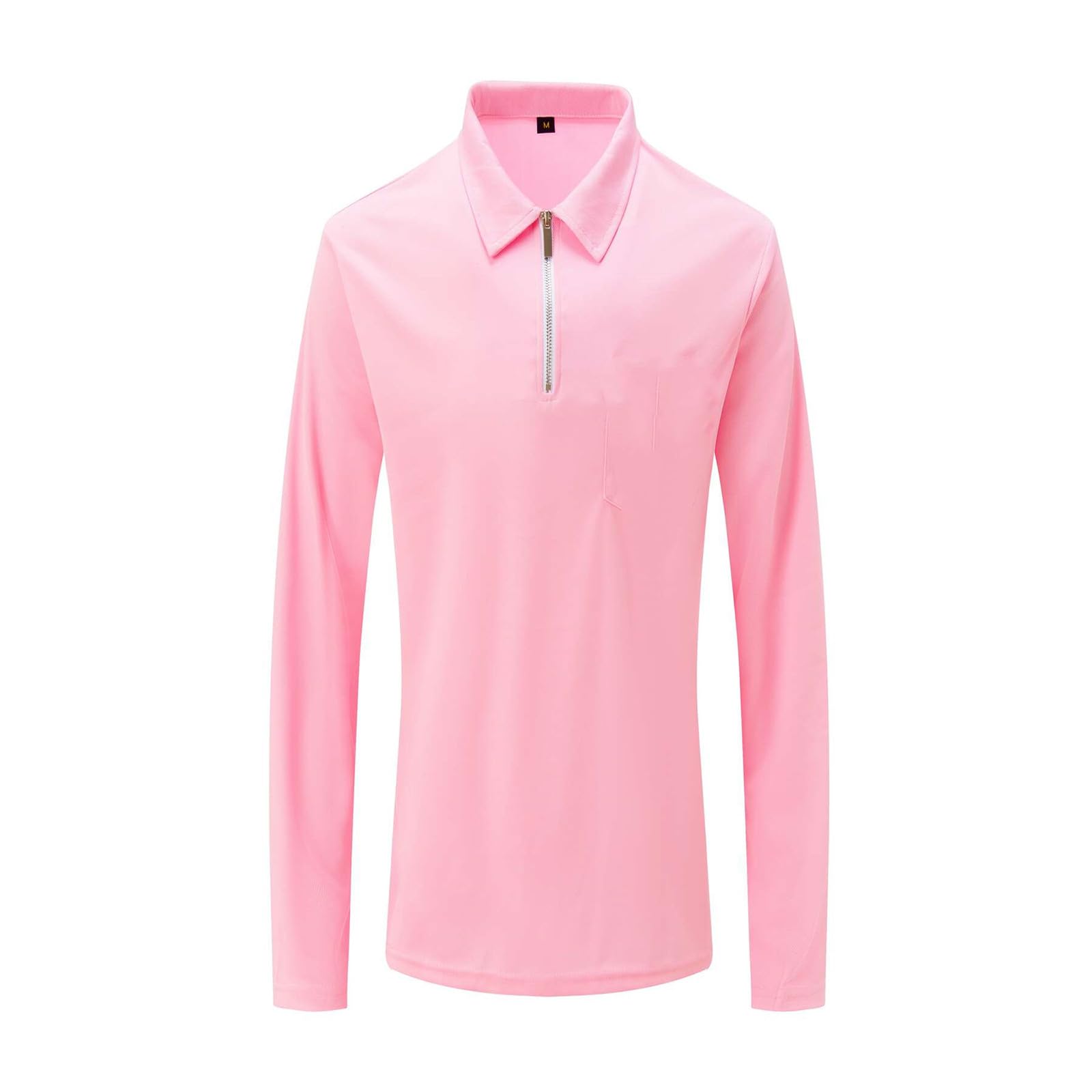 Men's Slim Fit Half Zip Polo Shirts - Long Sleeve Athletic Quarter Zip Golf & Tennis Shirts - Breathable Moisture-Wicking Performance Top for Workouts, Casual Wear & Outdoor Sports