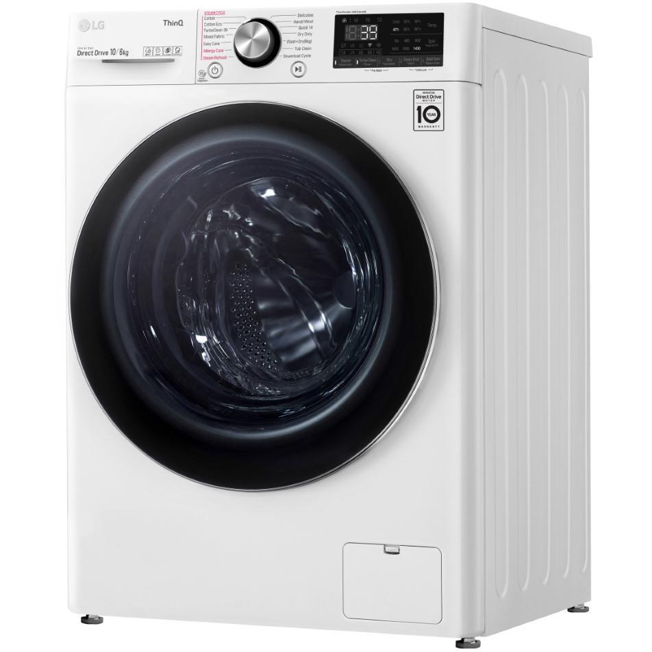 LG WVC9 1410W 10kg/6kg Front Load Washer Dryer Combo - Energy Efficient White Laundry Machine for Apartments & Small Homes | Perfect for Space Saving & Convenient Washing/Drying