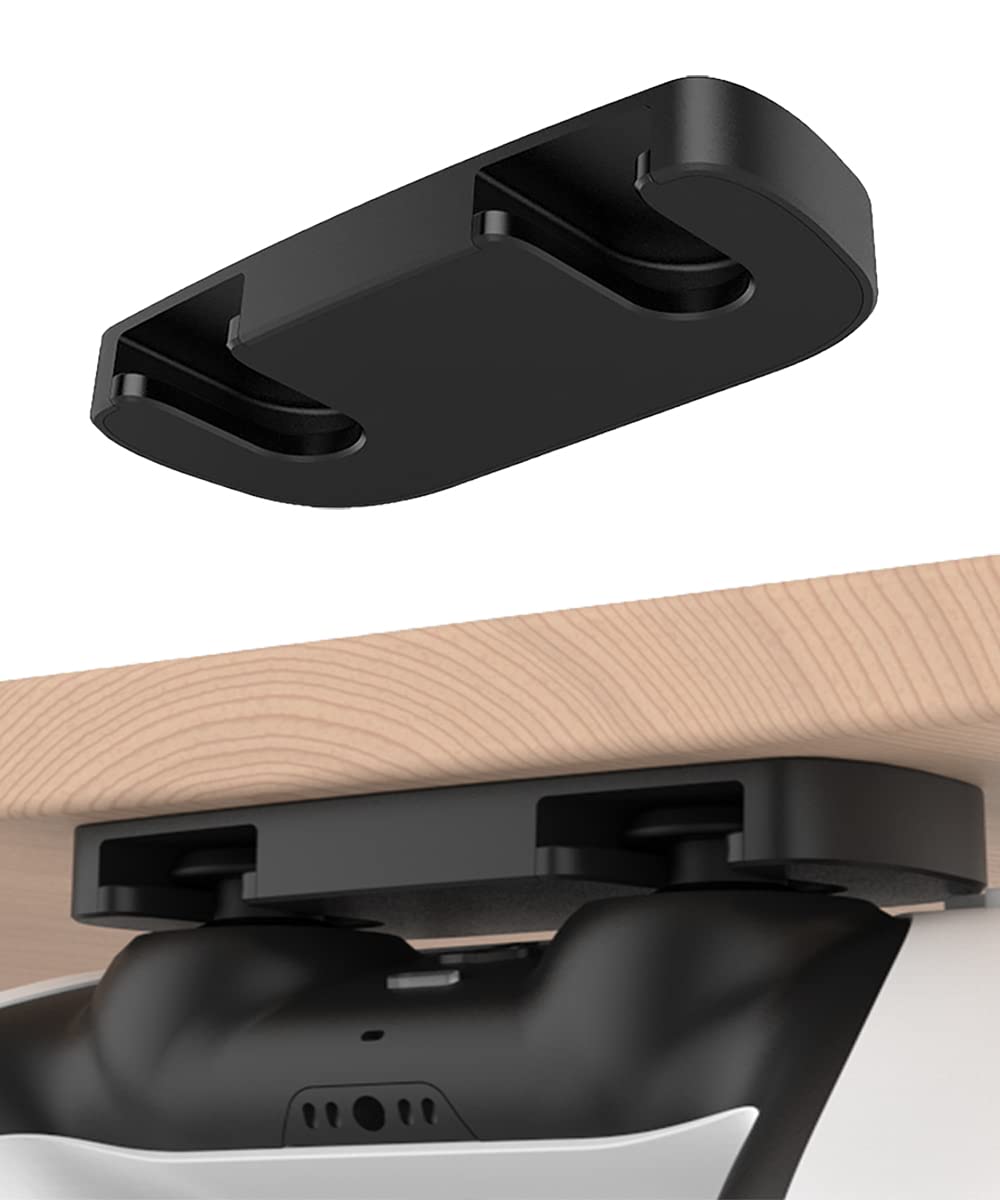 PS5 & PS4 Controller Under Desk Mount Holder - DualSense & DualShock 4 Stand for Playstation 5/4 - Desk Organizer & Gaming Accessory for Home Office Setup