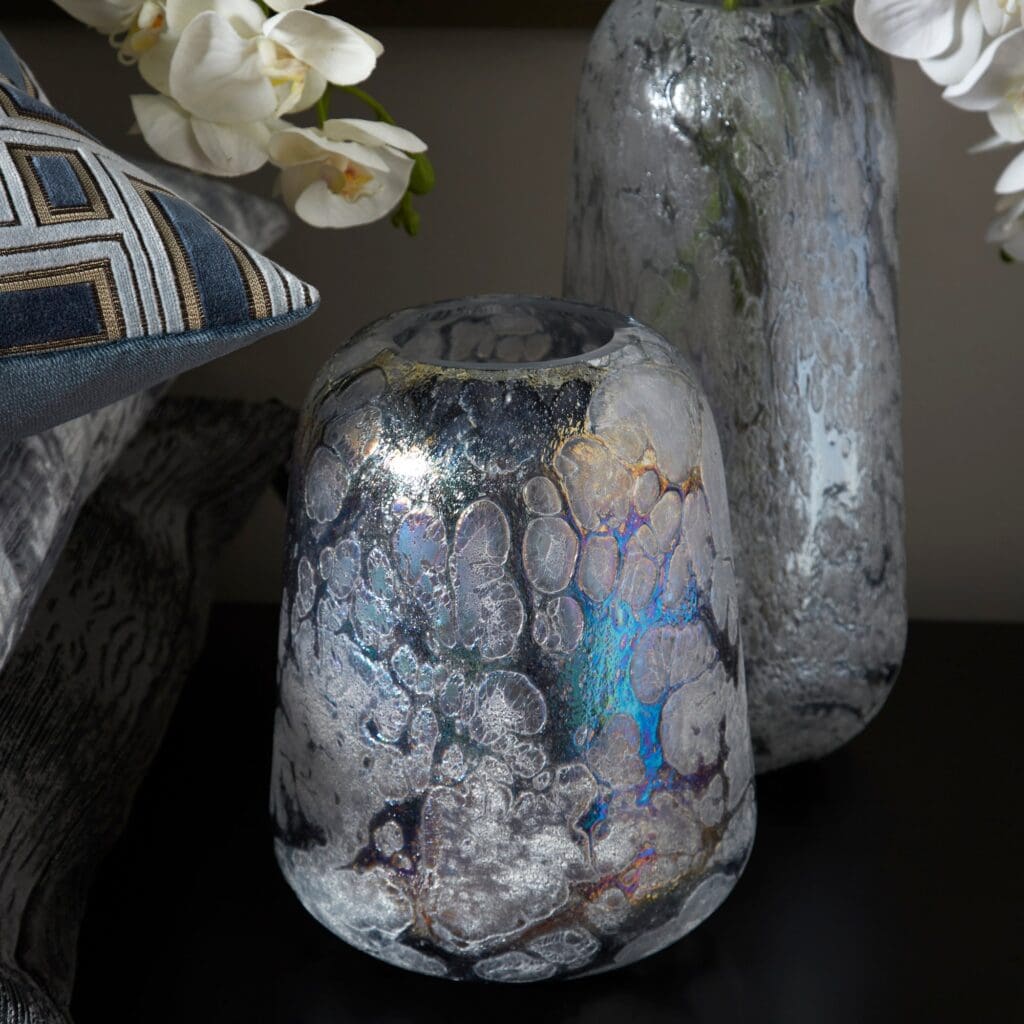 Cyan Design 10890 Moonscape Vase - Iridescent Glass Vase for Home Decor, Medium Size - Perfect for Living Room, Wedding Centerpiece & Boho Decor