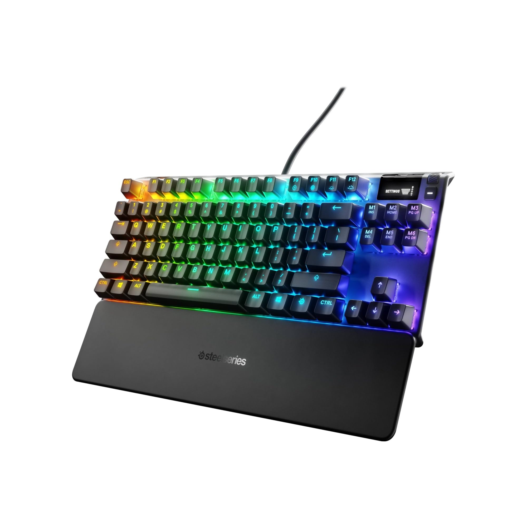 SteelSeries Apex 7 TKL Compact Mechanical Gaming Keyboard with OLED Smart Display | USB Passthrough & Media Controls | Linear Red Switch | RGB Backlit | Perfect for Esports, Streaming & Office Work