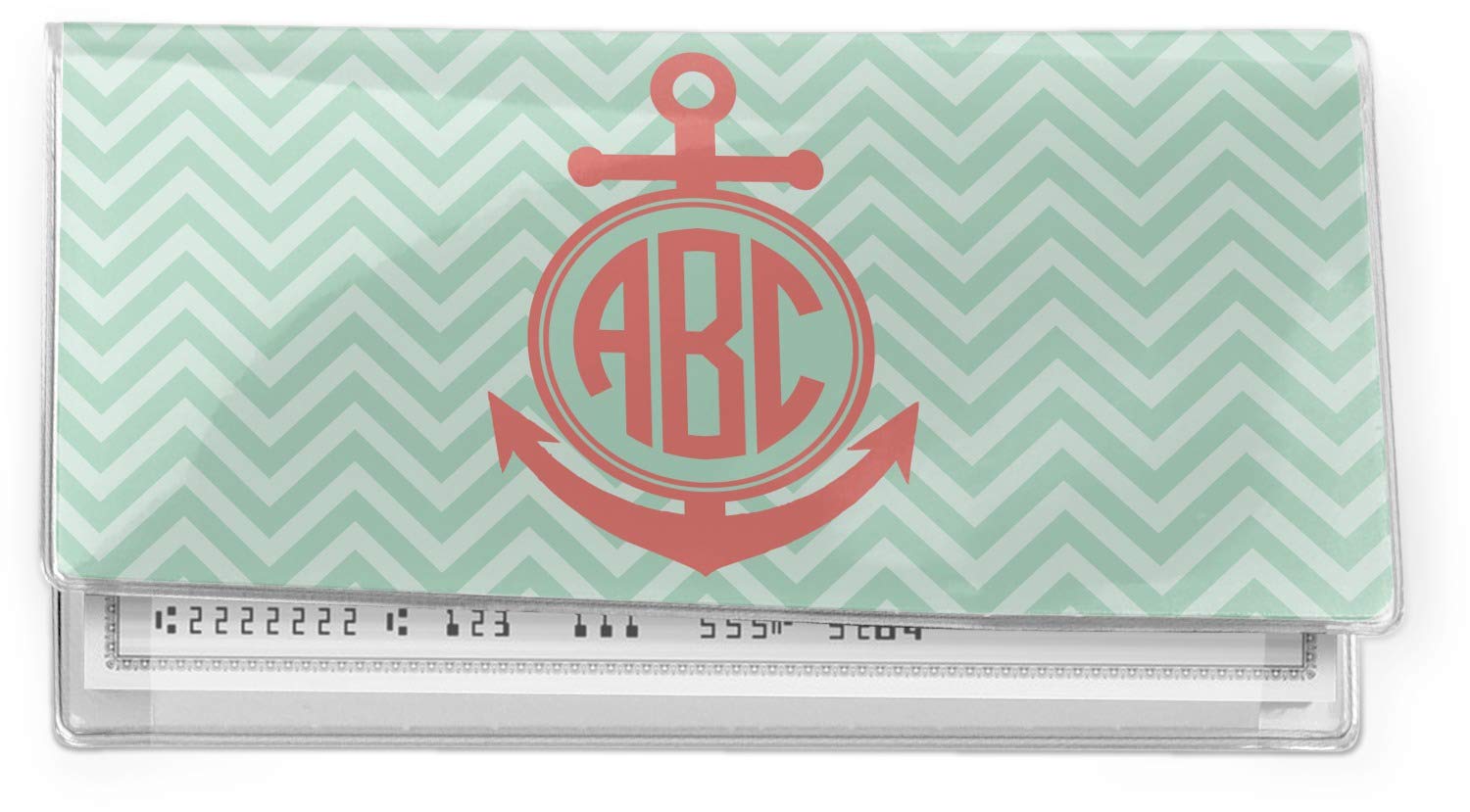 Personalized Chevron & Anchor Vinyl Checkbook Cover - Custom Monogram Checkbook Holder for Women & Men - Perfect for Banking, Budgeting & Gift Giving