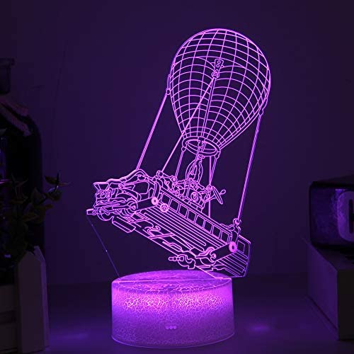 3D Battle Bus Night Light - Touch Button Artwork Lamp for Fortnite Battleroyale Players, Birthday & Christmas Gift, Gaming Room Decor, Kids Bedroom Nightlight