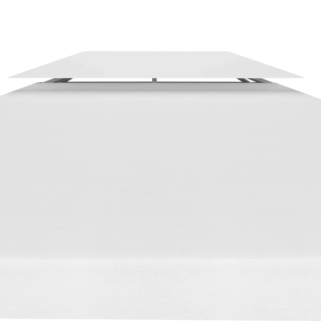 SKM 2-Tier Gazebo Top Cover 9.8'x9.8' White - 310 g/m² Heavy Duty Waterproof Canopy Replacement for Outdoor Patio, Garden, and Backyard Parties