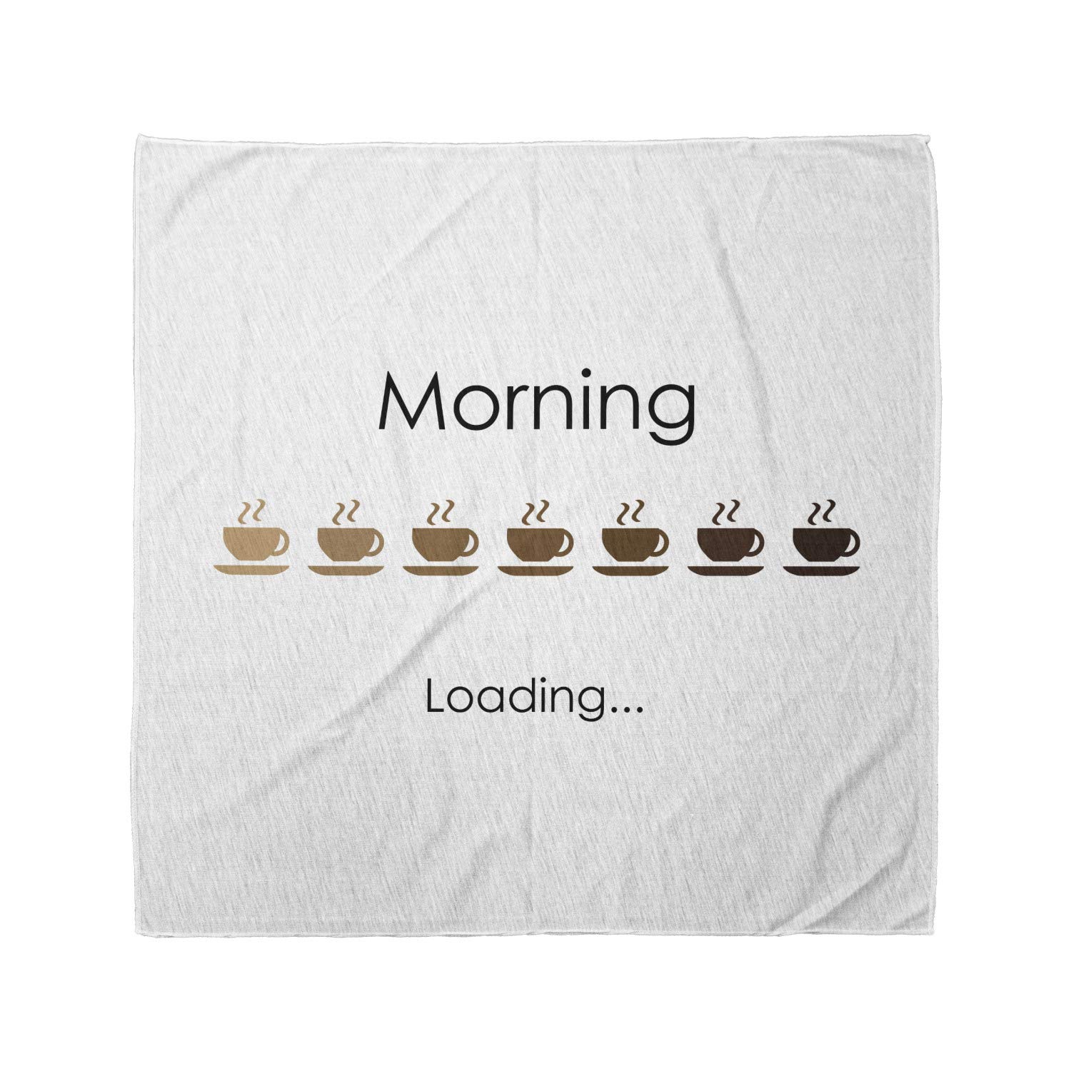 Ambesonne Funny Bandana - Morning Loading Coffee Cups Design, Unisex Head & Neck Tie for Men & Women | Perfect for Outdoor Activities, Concerts & Casual Wear