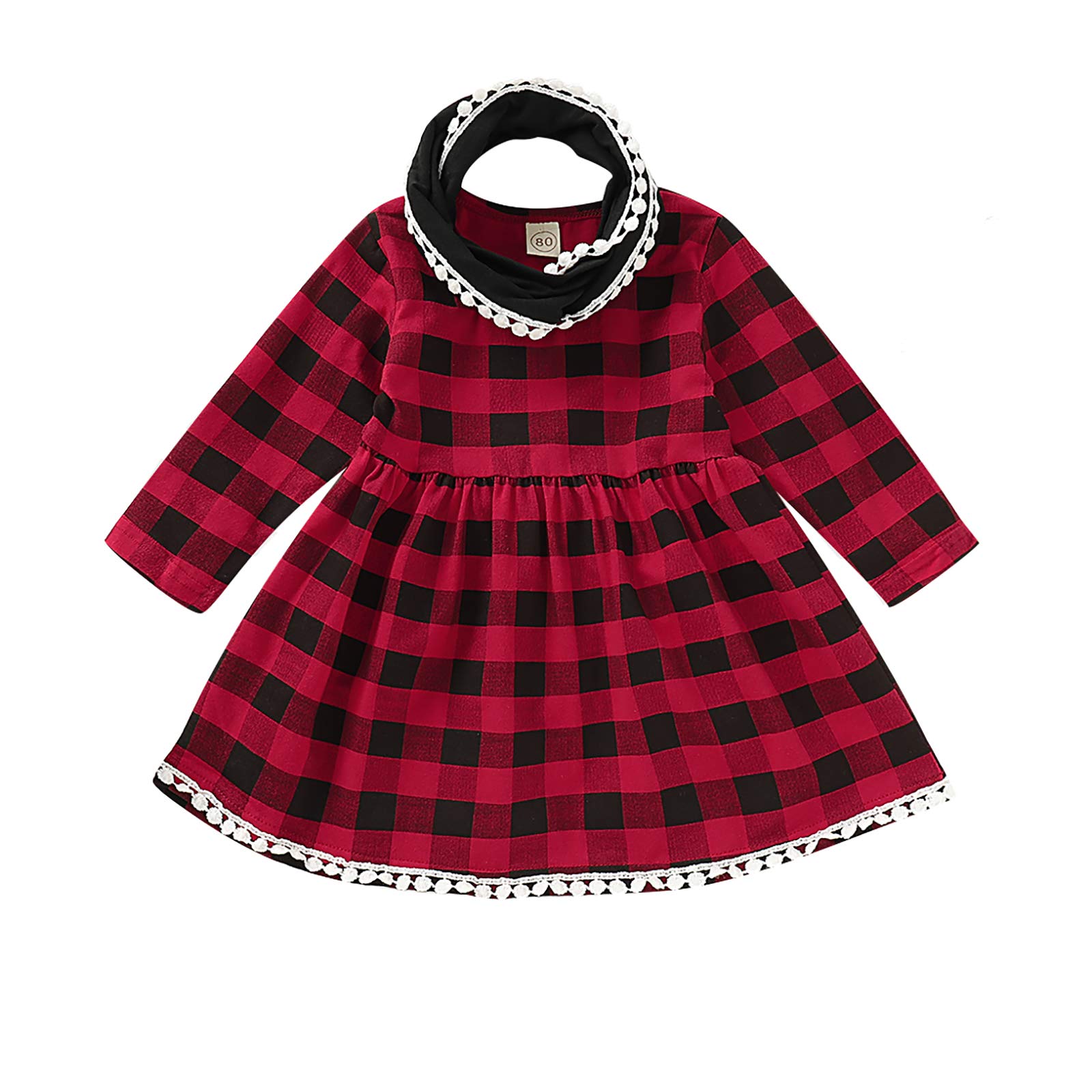 Adorable Buffalo Plaid Ruffles Dress for Toddler Girls - Long Sleeve Tunic Top for Fall & Winter | Perfect for Holidays, Family Photos & Special Occasions