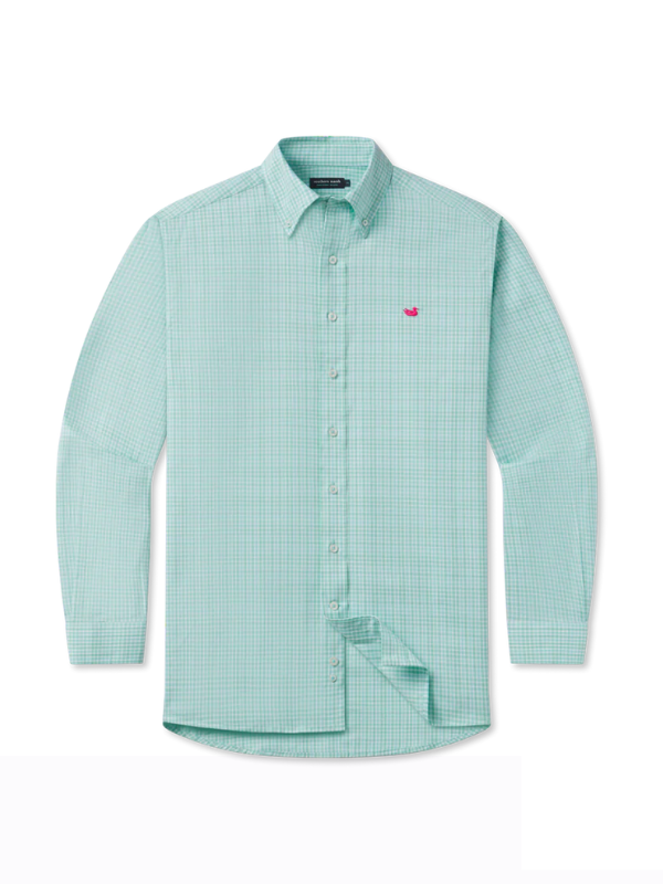 Antigua Blue and Bimini Green Campbell Plaid Dress Shirt for Men | Classic Casual & Office Wear | Perfect for Business, Weddings & Special Occasions