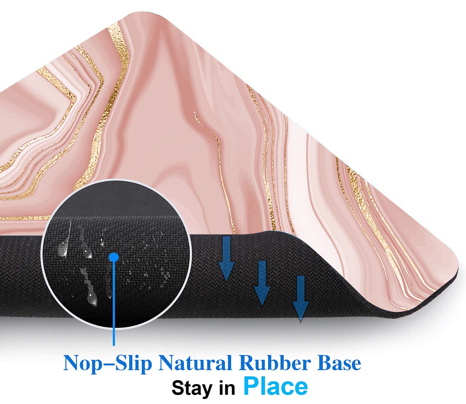 Premium Gold Marble Mouse Pad with Stripes Pattern - Non-Slip Rubber Base for Laptop & PC - Perfect for Office, Gaming & Home Workspace Decor