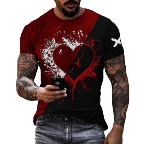 Men's Muscle Fit Short Sleeve Graphic Print Sweatshirt - Gym Workout & Casual Streetwear Fashion T-Shirt for Fitness Enthusiasts