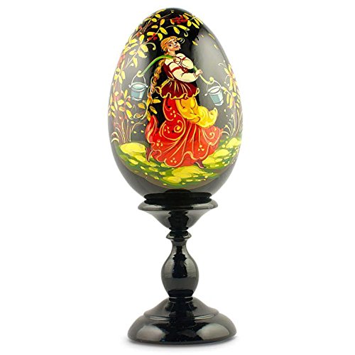 6.25 Inch Hand-Painted Wooden Easter Egg Collectible - Perfect for Spring Decor, Easter Basket Fillers & Home Display
