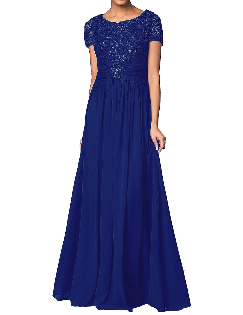 Elegant Mother of The Bride Dresses - Long Formal Evening Gowns with Floral Lace & Beaded Details, Short Sleeve Women's Wedding Guest Outfit - Perfect for Weddings, Galas & Special Occasions