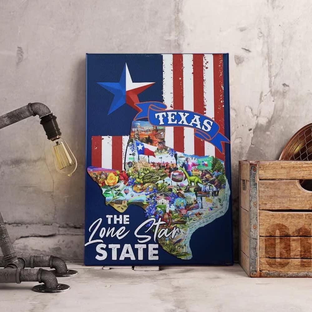 Vlacoza 500-Piece Wooden Jigsaw Puzzle - Texas The Lone Star State | Adult Puzzle for Stress Relief & Positive Thinking | Perfect for Game Nights, Parties & Home Decor