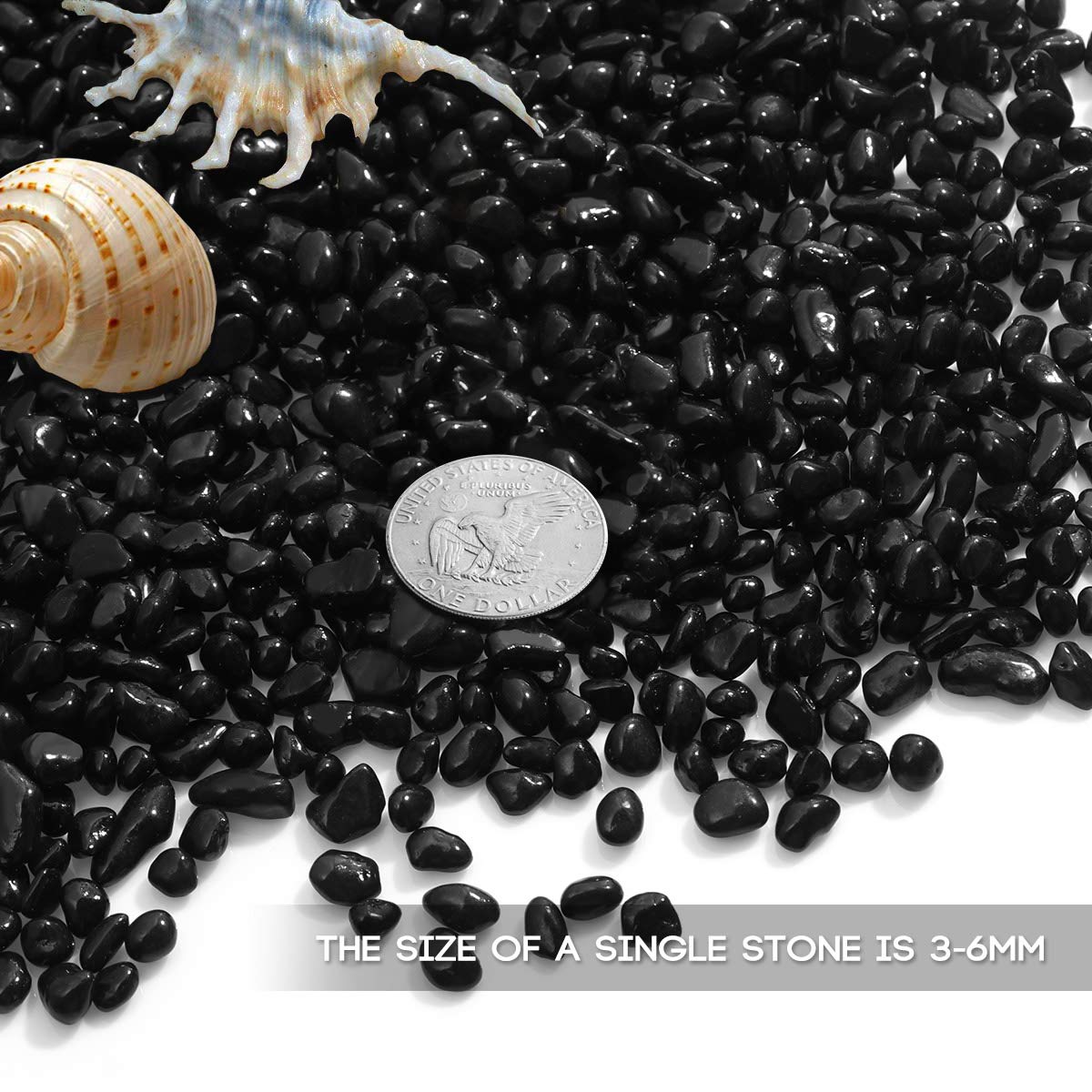 POPETPOP 4.4lbs Black Aquarium Gravel - 1/10