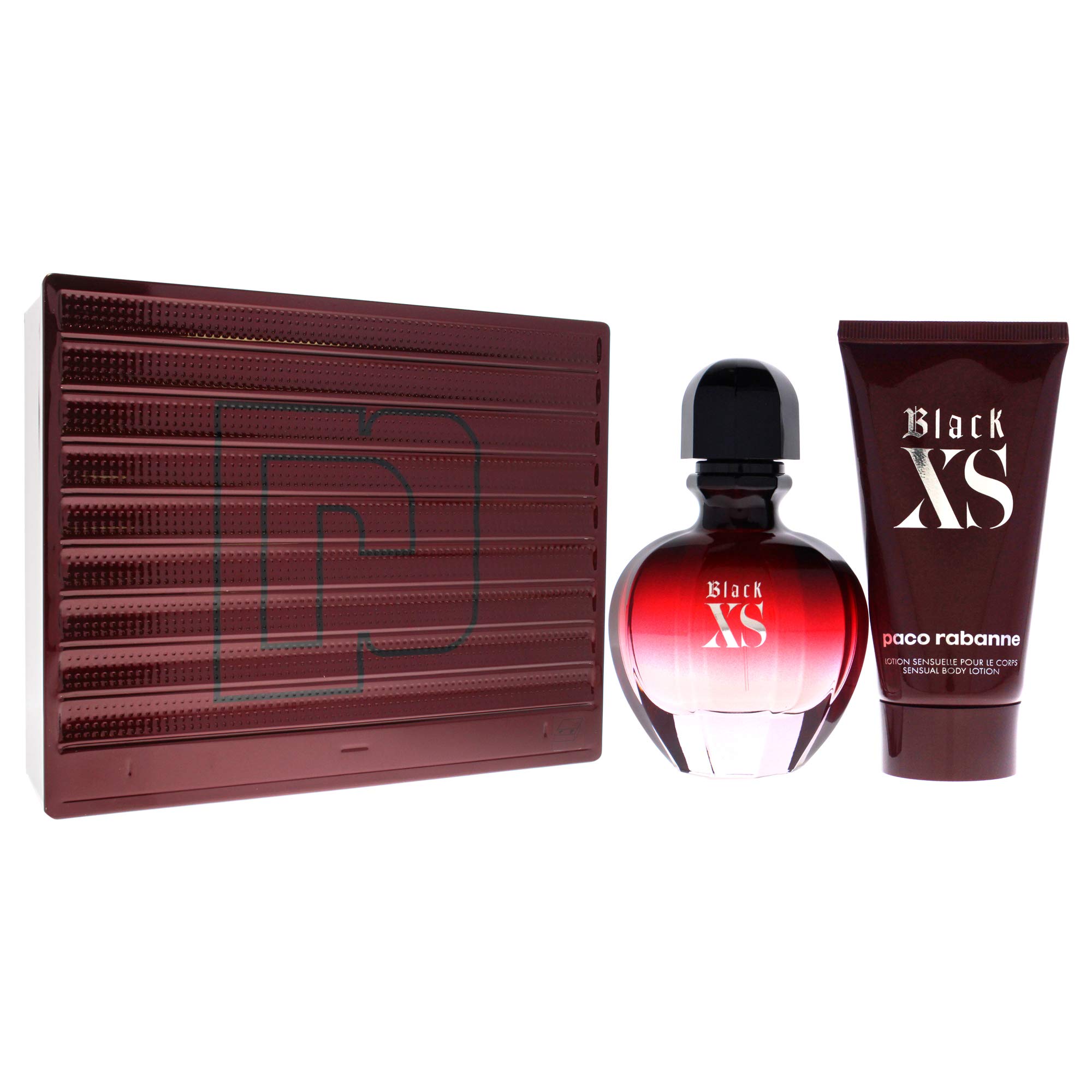 Paco Rabanne Black XS for Women Perfume Gift Set - 1.7oz EDP Spray & 2.5oz Body Lotion | Romantic Date Night & Special Occasion Fragrance