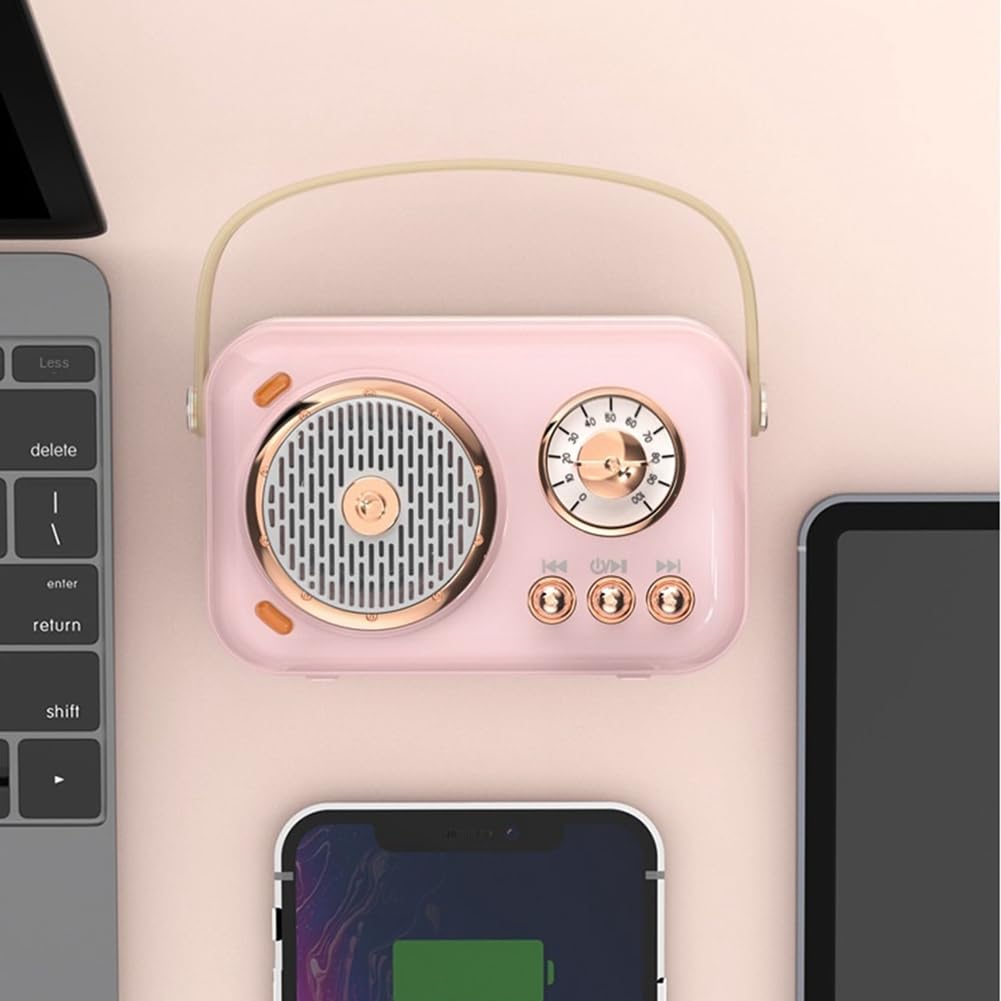 CarruB Family Outdoor Bluetooth Karaoke Speaker with Wireless Microphone - Portable Card Subwoofer, High Volume, Pink | Perfect for Kids' Parties, Camping & Backyard Singing