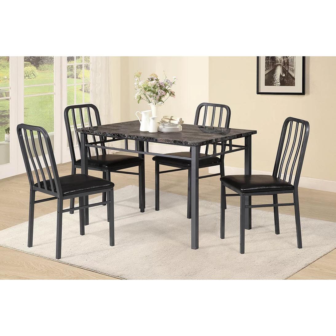 IFDC 5-Piece Dining Room Set IF 1021 - Modern Table & Chairs for Small Spaces, Perfect for Apartments & Breakfast Nooks