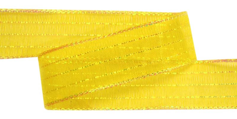 Ribbon Bazaar Corsage Ribbon - Yellow Iridescent 5/8 Inch 50 Yard Spool for Floral Arrangements, Wedding Bouquets, Gift Wrapping & DIY Crafts