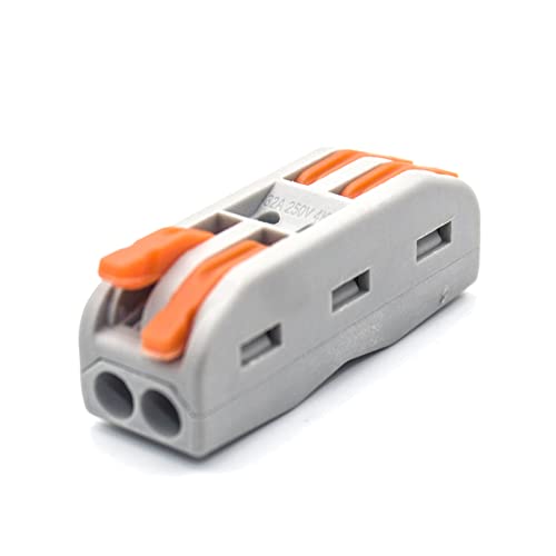 REDGOOSE 10PCS Lever Wire Nut Connectors 28-12 AWG Compact Splicing Wire Electrical Terminal Connectors (2 Port) - Ideal for Home Electrical Wiring, DIY Projects & Professional Electrical Installations