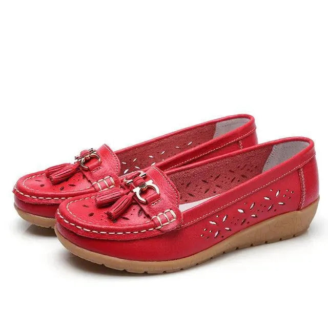 Elegant Ballerina Leather Flat Shoes for Women - Comfortable & Stylish Ballet Flats for Casual Wear, Office, and Dance Practice