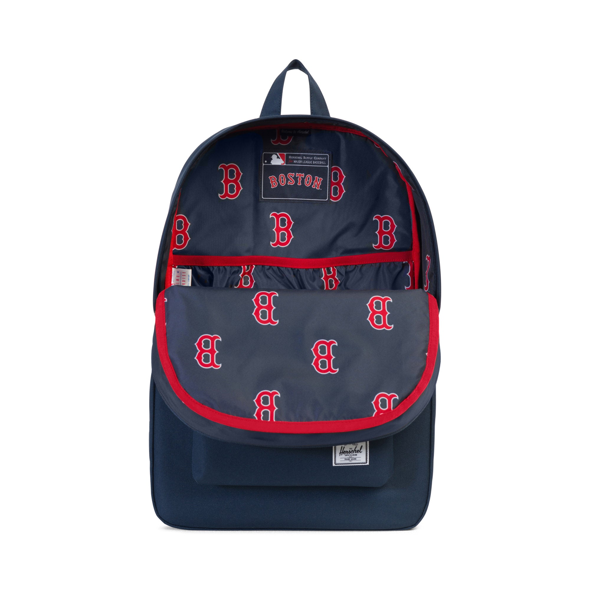 Herschel x MLB Boston Red Sox Heritage Backpack Navy - Stylish Laptop Backpack for College, Travel & Work | Durable Water-Resistant Design