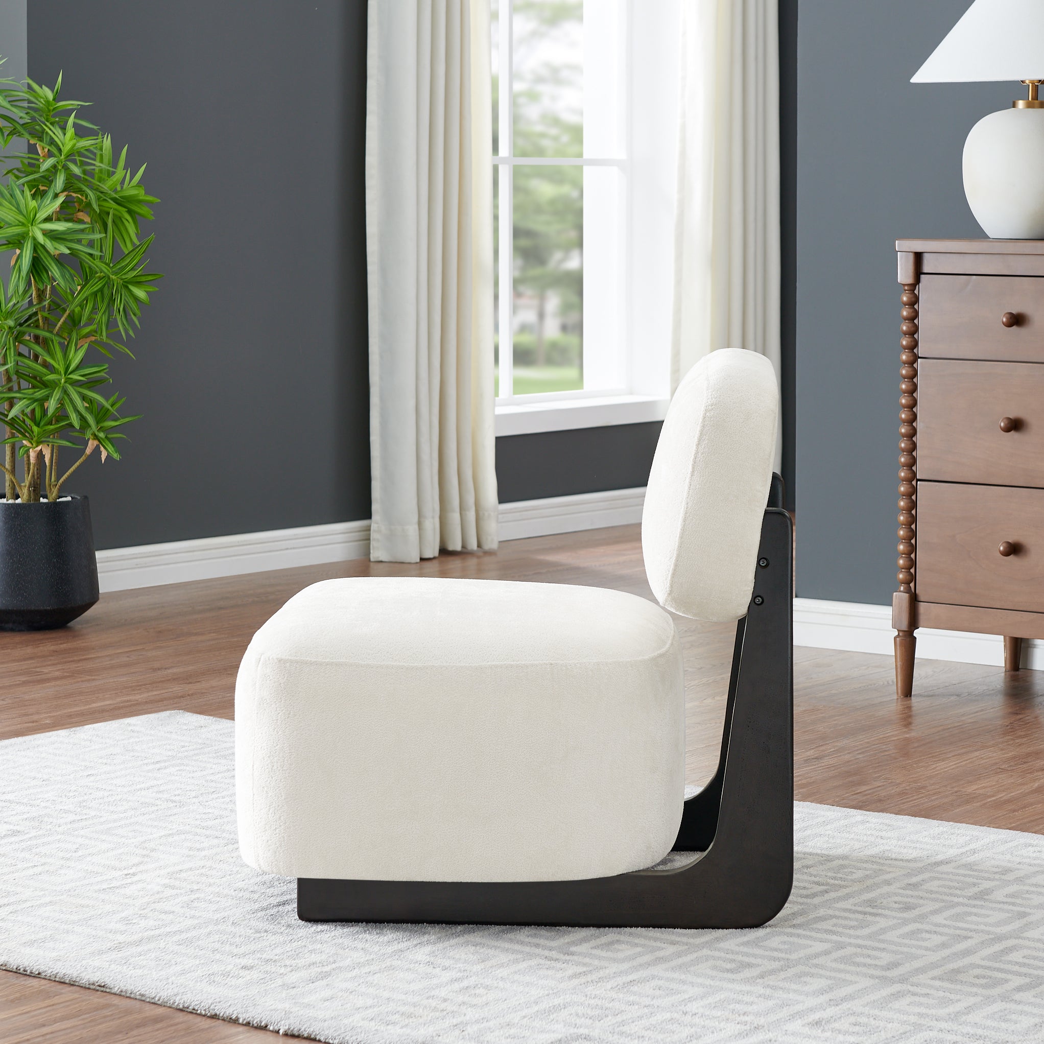 Solara Modern Accent Chair with Solid Wood Frame - Roundhill Furniture - Stylish Living Room Seating for Home & Office Decor