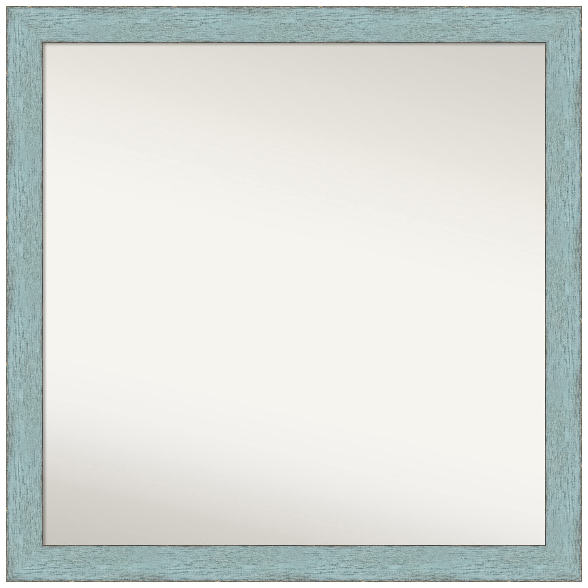 Amanti Art 23.25x23.25 Inch Sky Blue Rustic Wall Mirror - Custom Size Non-Beveled Bathroom Mirror with Decorative Frame - Perfect for Bathroom, Bedroom & Entryway Decor