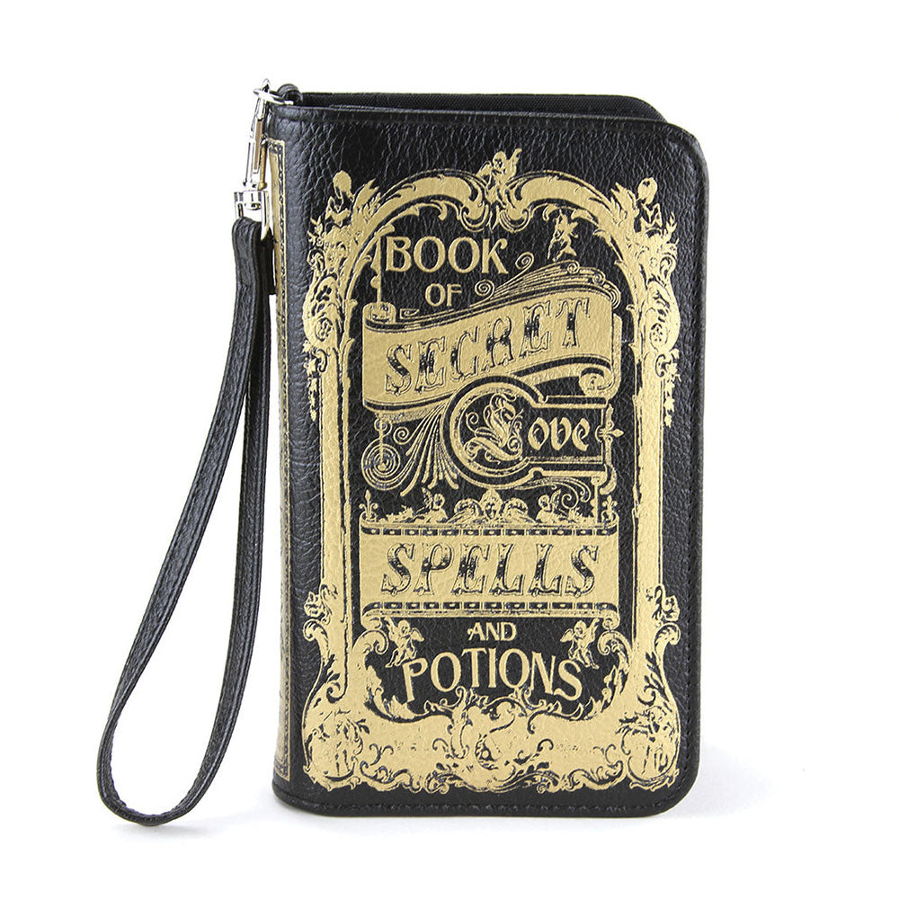 Secret Book Wallet Wristlet - RFID Blocking Leather Card Holder for Women - Perfect for Travel, Shopping & Everyday Use
