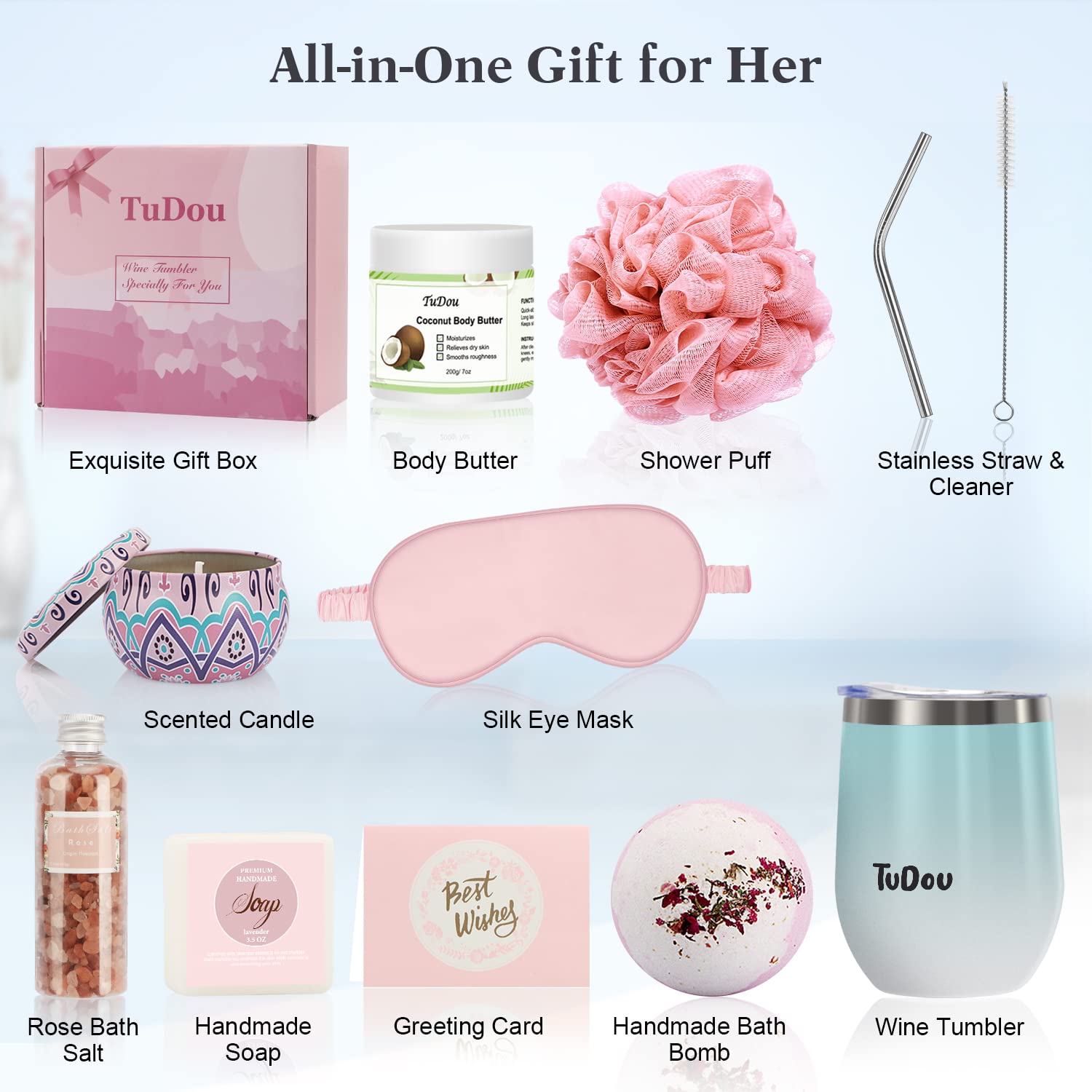 Premium Relaxation Spa Bath Gift Set for Women - Self Care Package with Birthday, Get Well Soon, Christmas Gifts for Her, Mum, Sister, Wife & Friends | Perfect for Home Spa Nights, Stress Relief & Pampering Moments