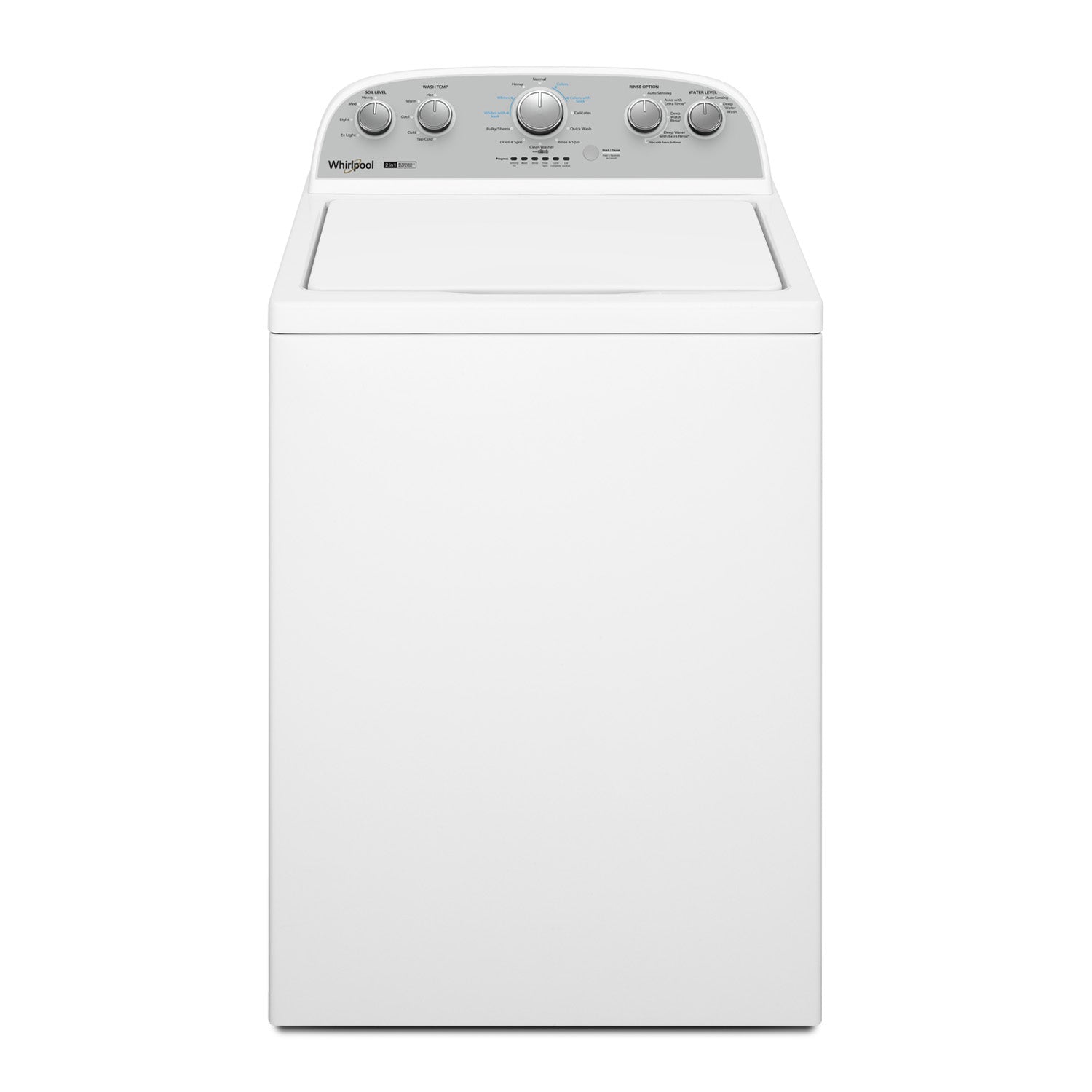 Whirlpool WTW4957PW 4.4 Cu Ft White Top Load Washing Machine - Large Capacity Laundry Washer for Family Homes & Apartments