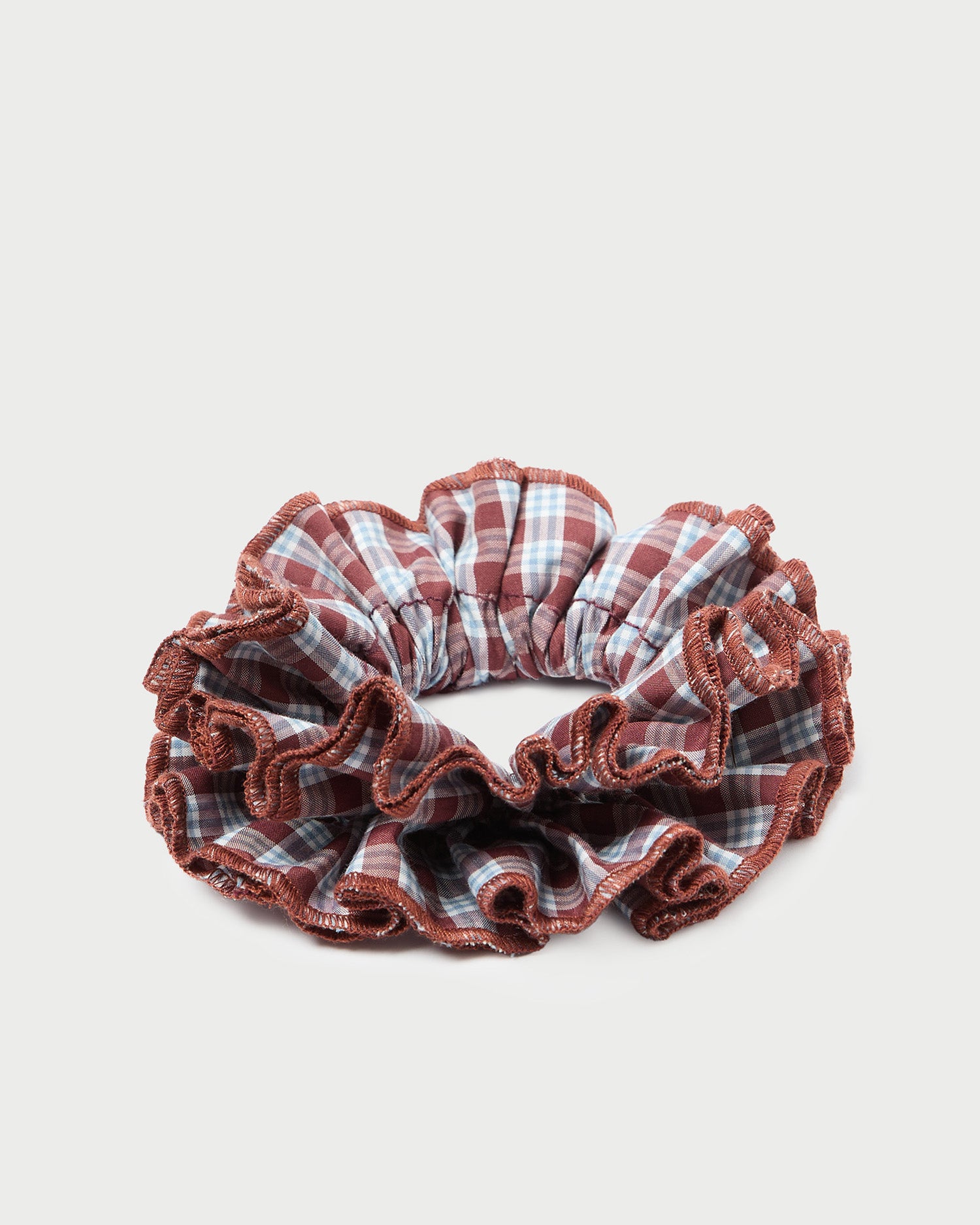 Felice Maroon Layered Hair Scrunchie - Soft Elastic Hair Tie for Women & Girls - Perfect for Workouts, Yoga, and Everyday Styling