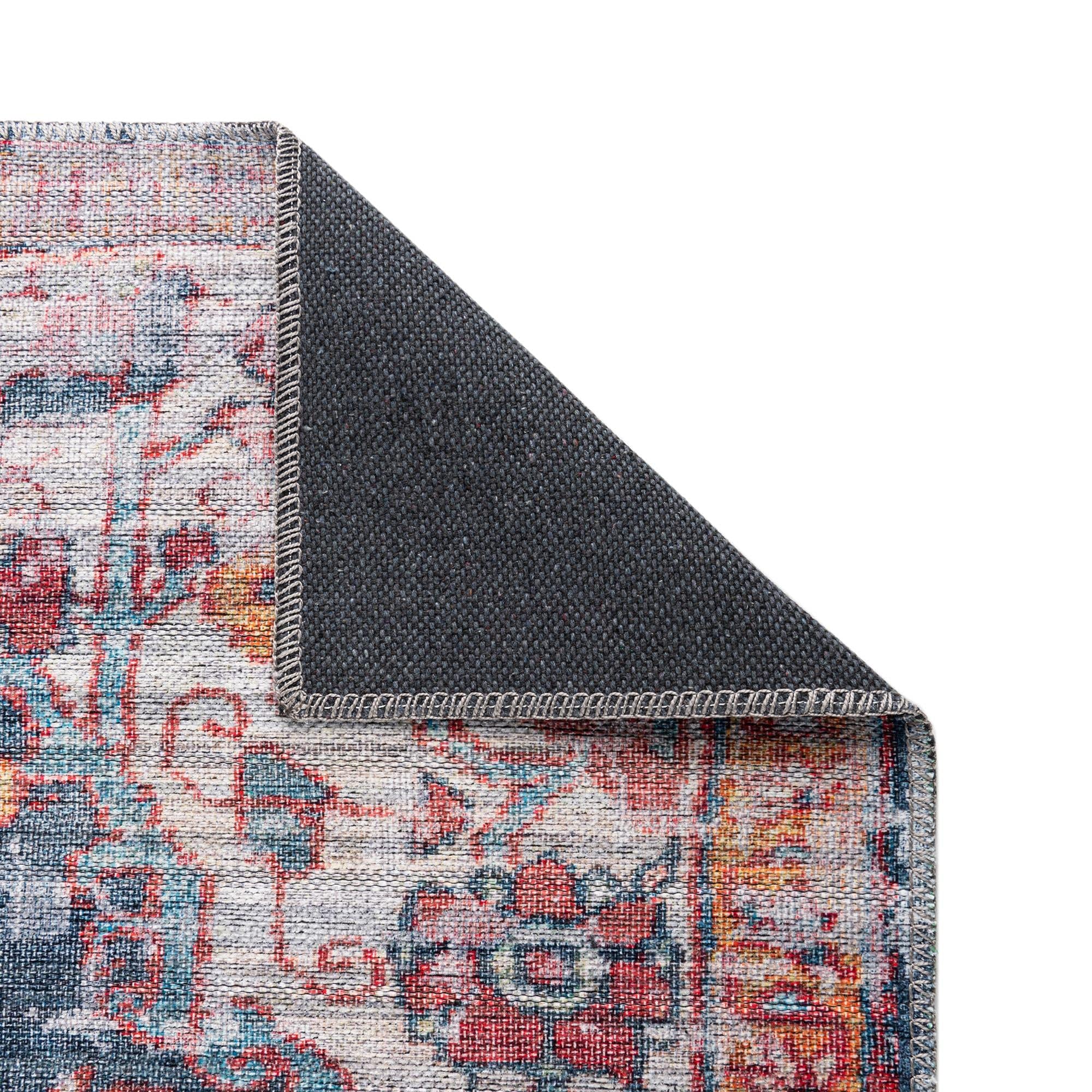 Washable Low-Pile Area Rug 10x13 Feet - Navy Blue Modern Maahru Collection - Non-Slip Living Room & Dining Room Rug - Perfect for High Traffic Areas, Open Floor Plans & Pet-Friendly Homes