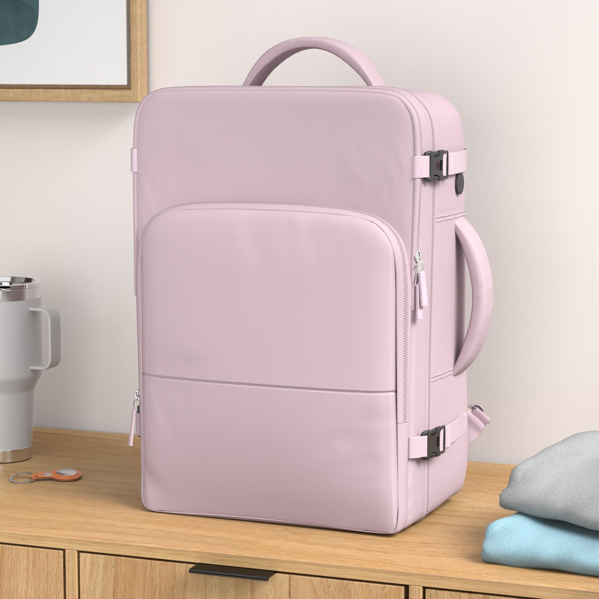 **Women's Travel Laptop Backpack - 16 Inch Flight Approved Personal Item Size, Multi-Pocket Waterproof College Computer Bag - Perfect for Air Travel, Commuting & Casual Daypack**