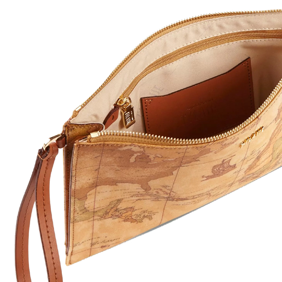 Alviero Martini 1a Classe Geo Classic Clutch Bag CM0436000 in Natural Leather - Perfect for Evening Parties, Weddings & Formal Events