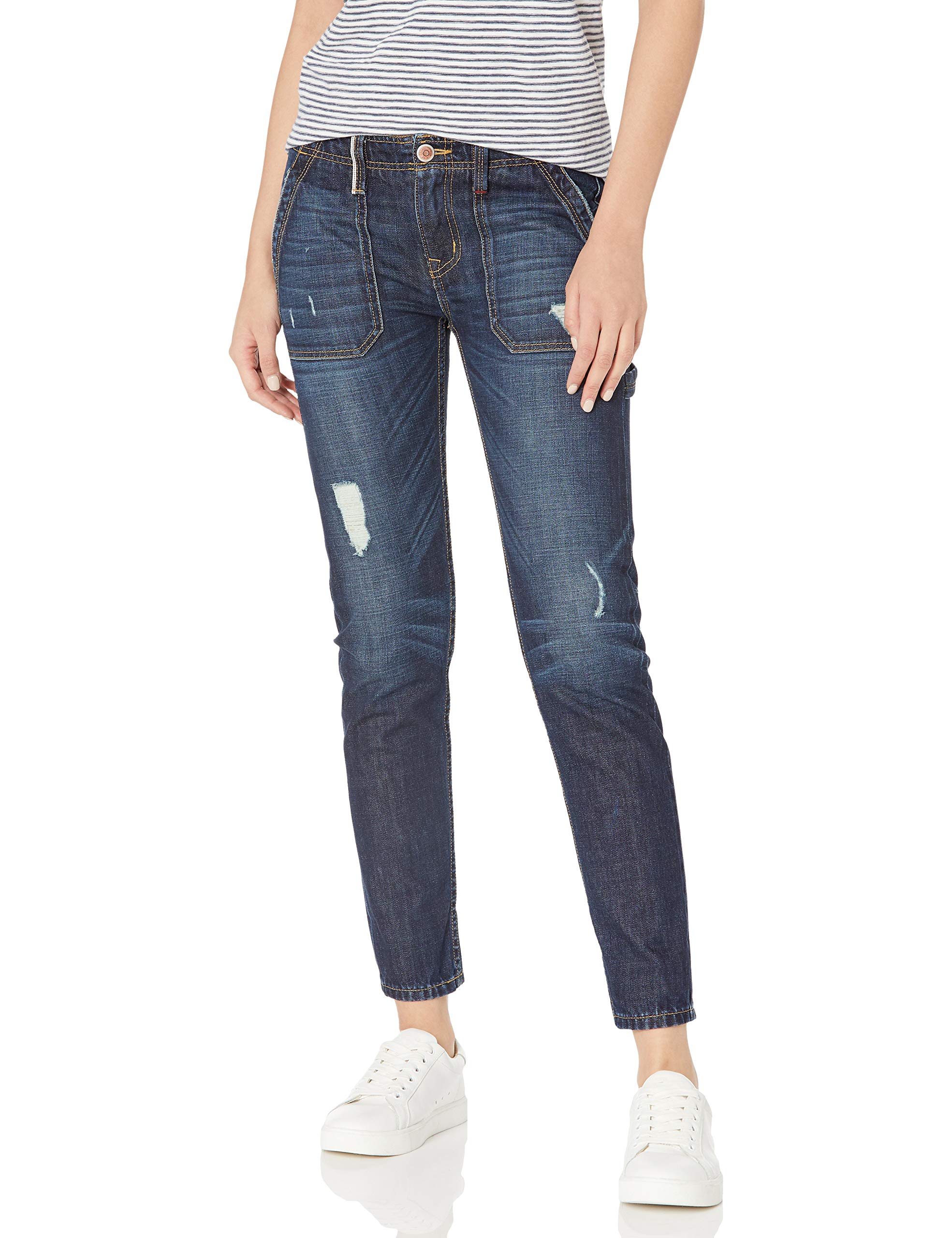 Level 99 Women's Relaxed Fit Lily Carpenter Jeans - High Waist Distressed Denim Pants for Casual Wear & Everyday Outfits