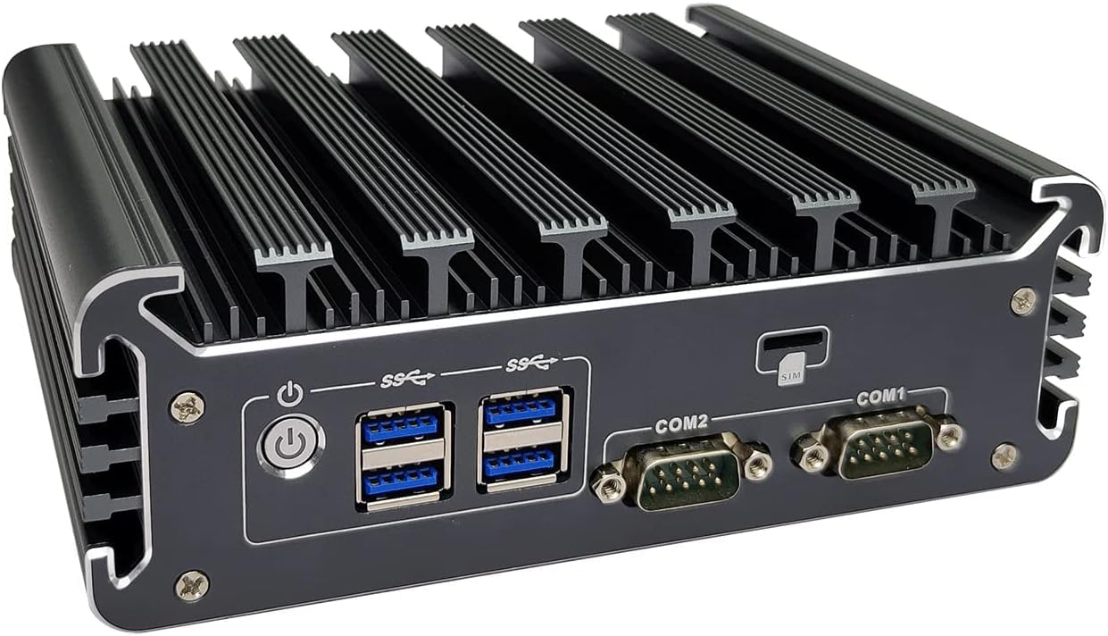 Fanless Mini PC Windows 11 Pro - Intel Core i5 7360U, 16GB DDR4, 512GB SSD, TPM 2.0, Dual 2.5G LAN - Compact Industrial Desktop Computer for Office, Home Theater, and Digital Signage
