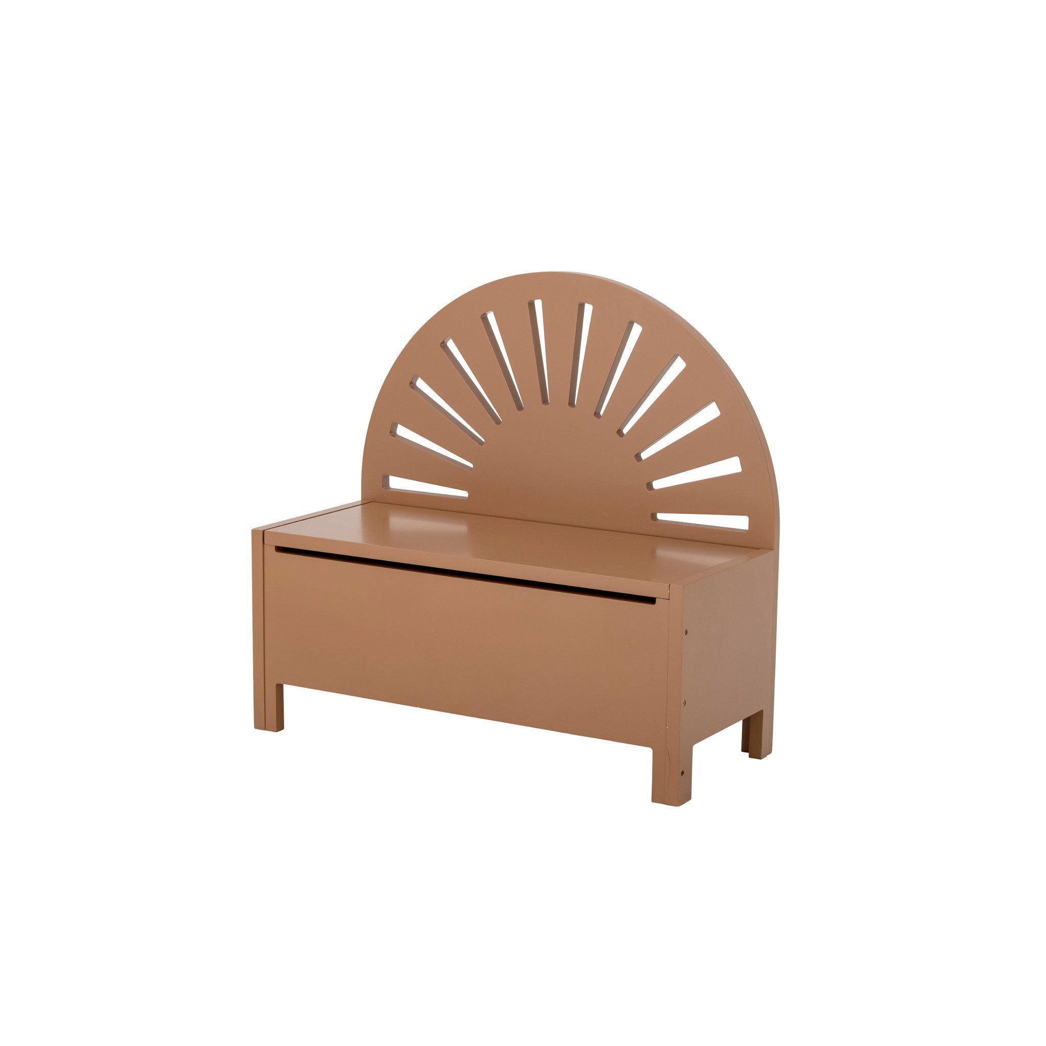 BLOOMINGVILLE Marisol Kids Bench with Storage - Brown Wooden Children's Seat Toy Organizer for Bedroom, Playroom & Nursery Decor