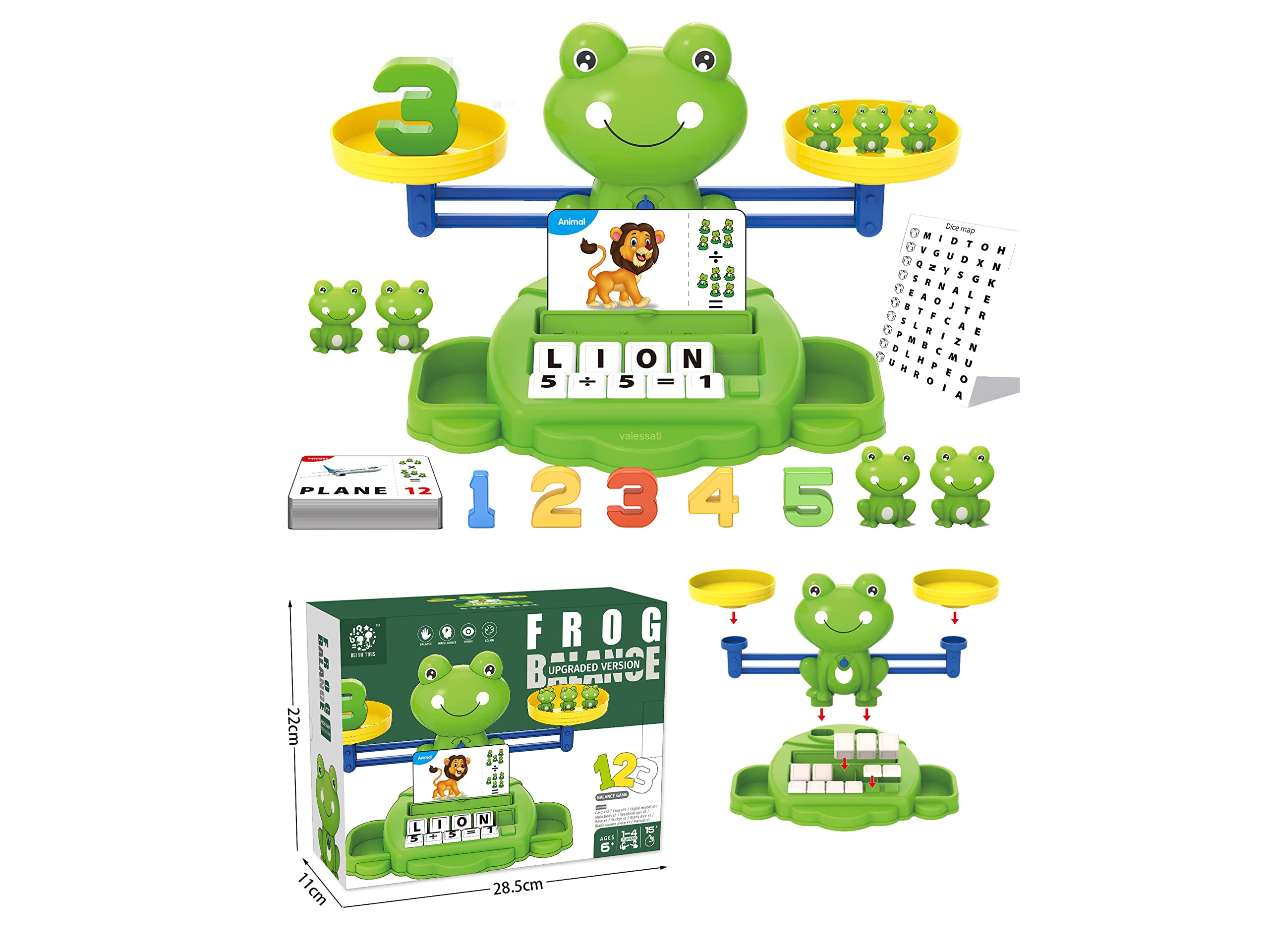 Frog Balance Counting Toys - 69 pcs Math Learning Game for Kids Ages 3-5 | STEM Educational Toys for Toddlers Boys & Girls | Classroom & Homeschool Counting Activity