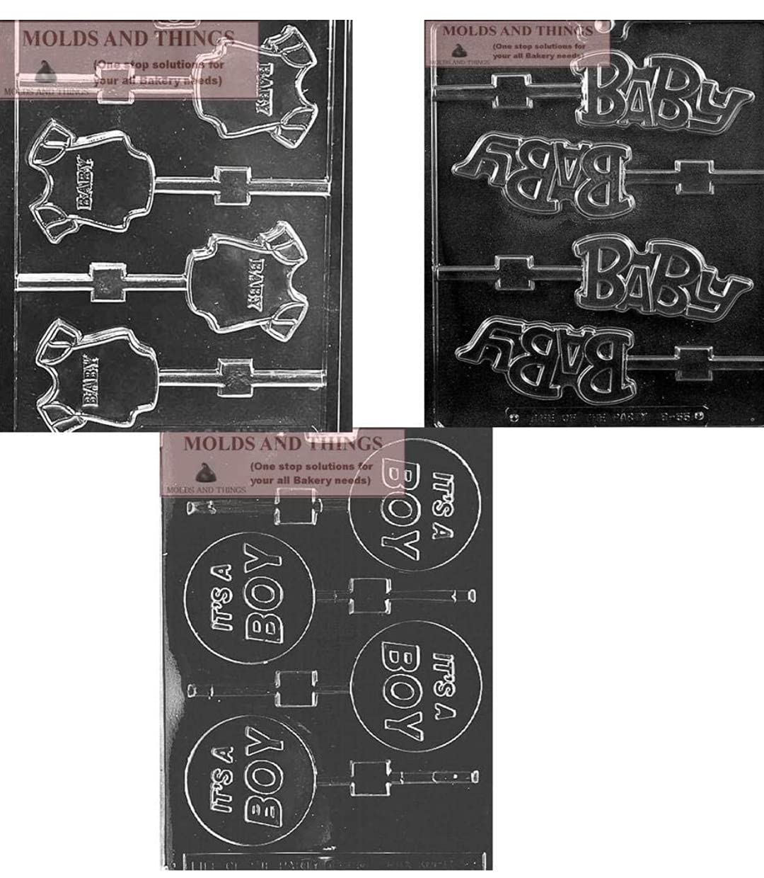 Baby Shower Chocolate Candy Mold - It's a Boy Lolly & Onesie Soap Mold with Instructions | Perfect for Baby Shower Favors, DIY Candy Making, and Handmade Soap Crafts