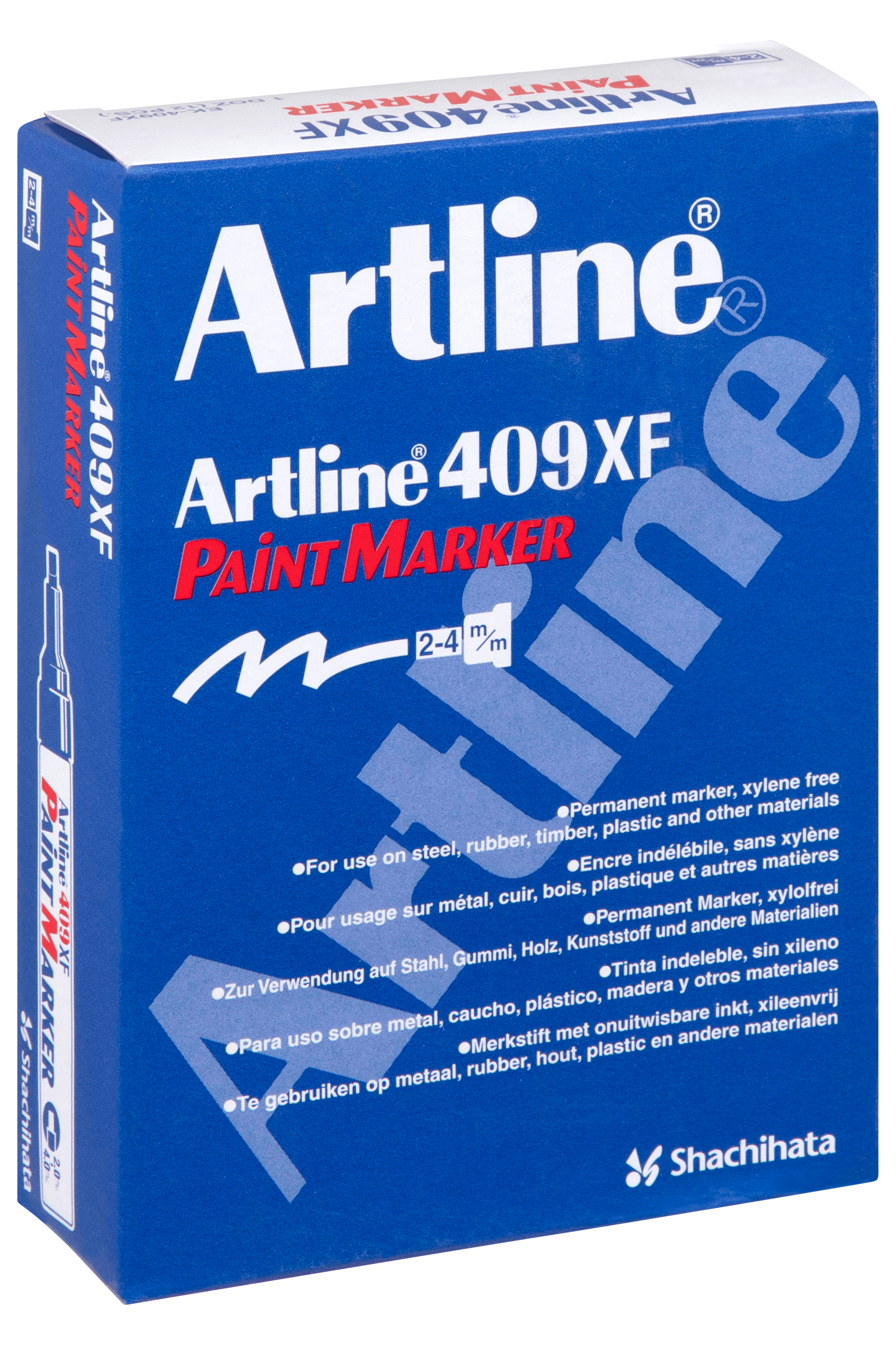 Artline 409 Black Paint Marker 4.0mm Chisel Tip - 12 Pack for DIY Projects, Sign Making & Industrial Labeling
