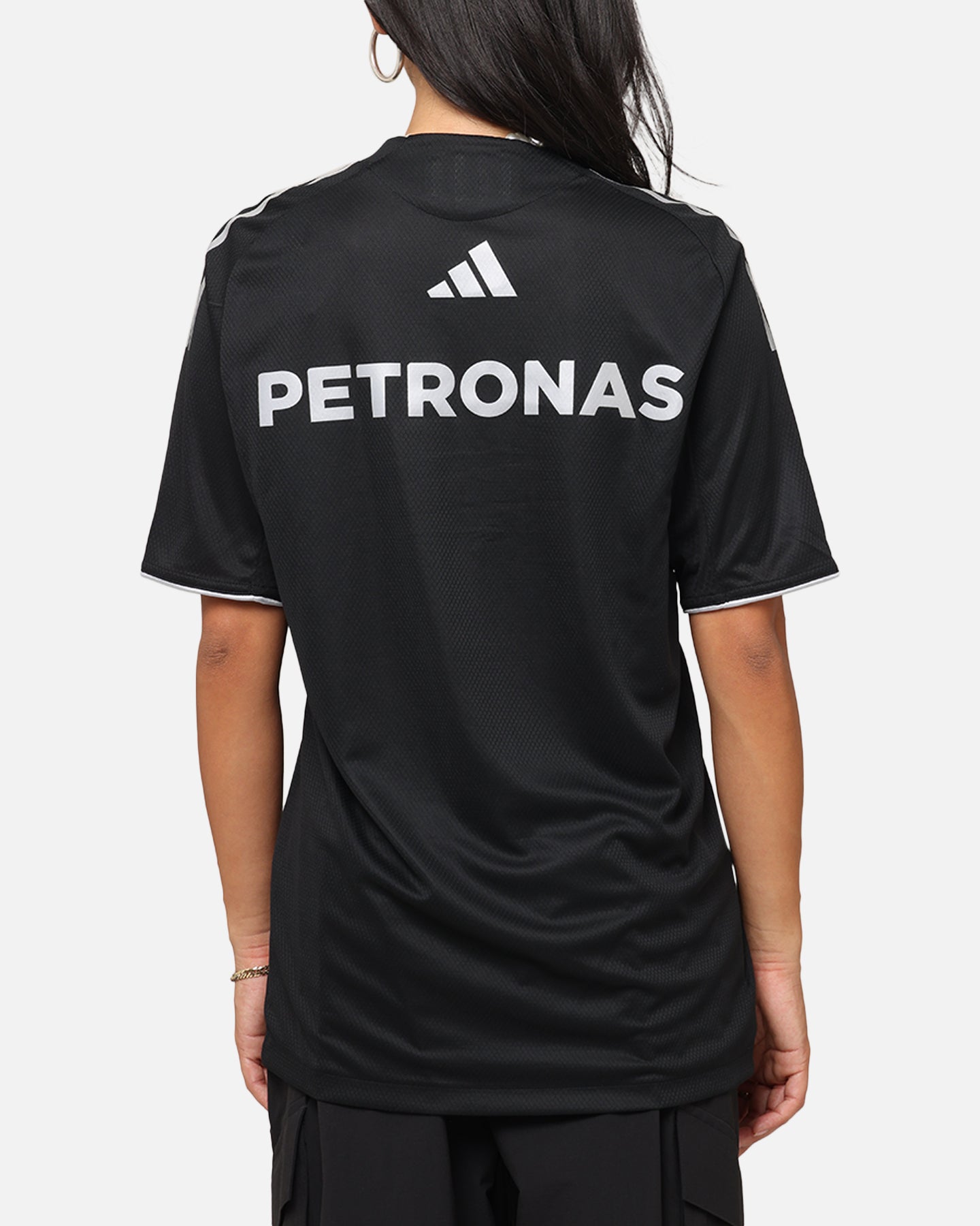 Adidas x Mercedes AMG PETRONAS F1 Team DNA T-Shirt for Men - Black & Silver Racing Tee - Perfect for Formula 1 Fans, Motorsport Events & Casual Wear