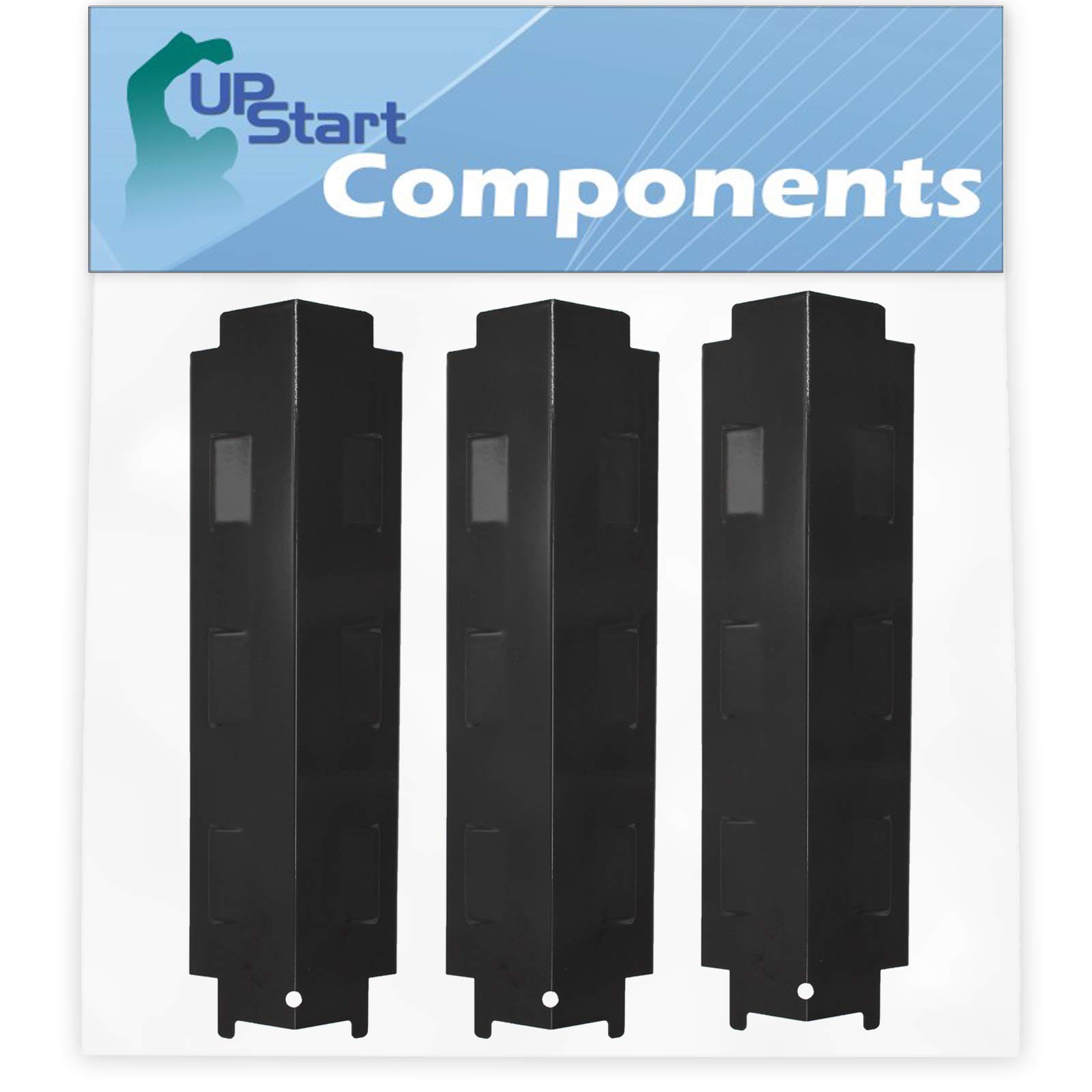 3-Pack BBQ Grill Heat Shield Plate Tent Replacement Parts for Thermos 461334813 - Compatible with Barbeque Porcelain Steel Flame Tamer, Guard, Deflector, Flavorizer Bar, Vaporizer Bar, Burner Cover (14 5/8