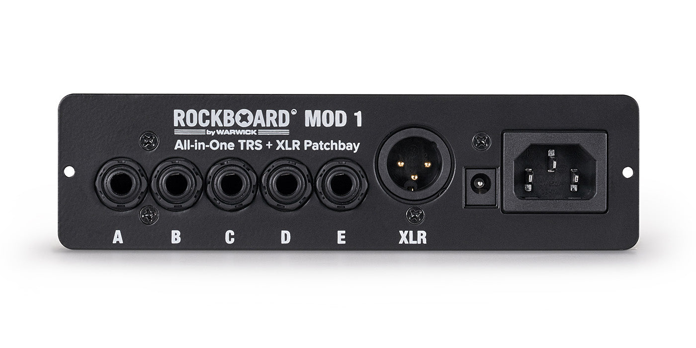 RockBoard MOD 1 V2 All-in-One Audio Patchbay with TRS & XLR, IEC & Barrel Connectors - Perfect for Home Studios & Professional Recording Setups