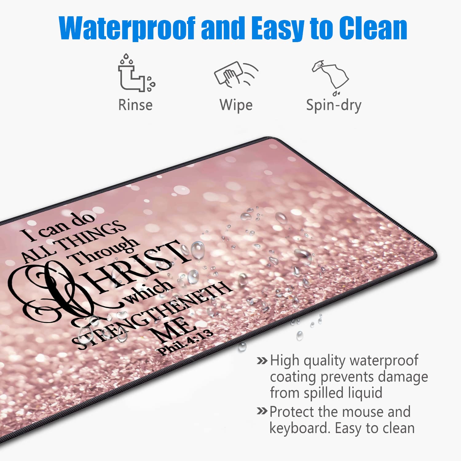 XXL Gaming Mouse Pad with Non-Slip Base & Stitched Edge - 31.5